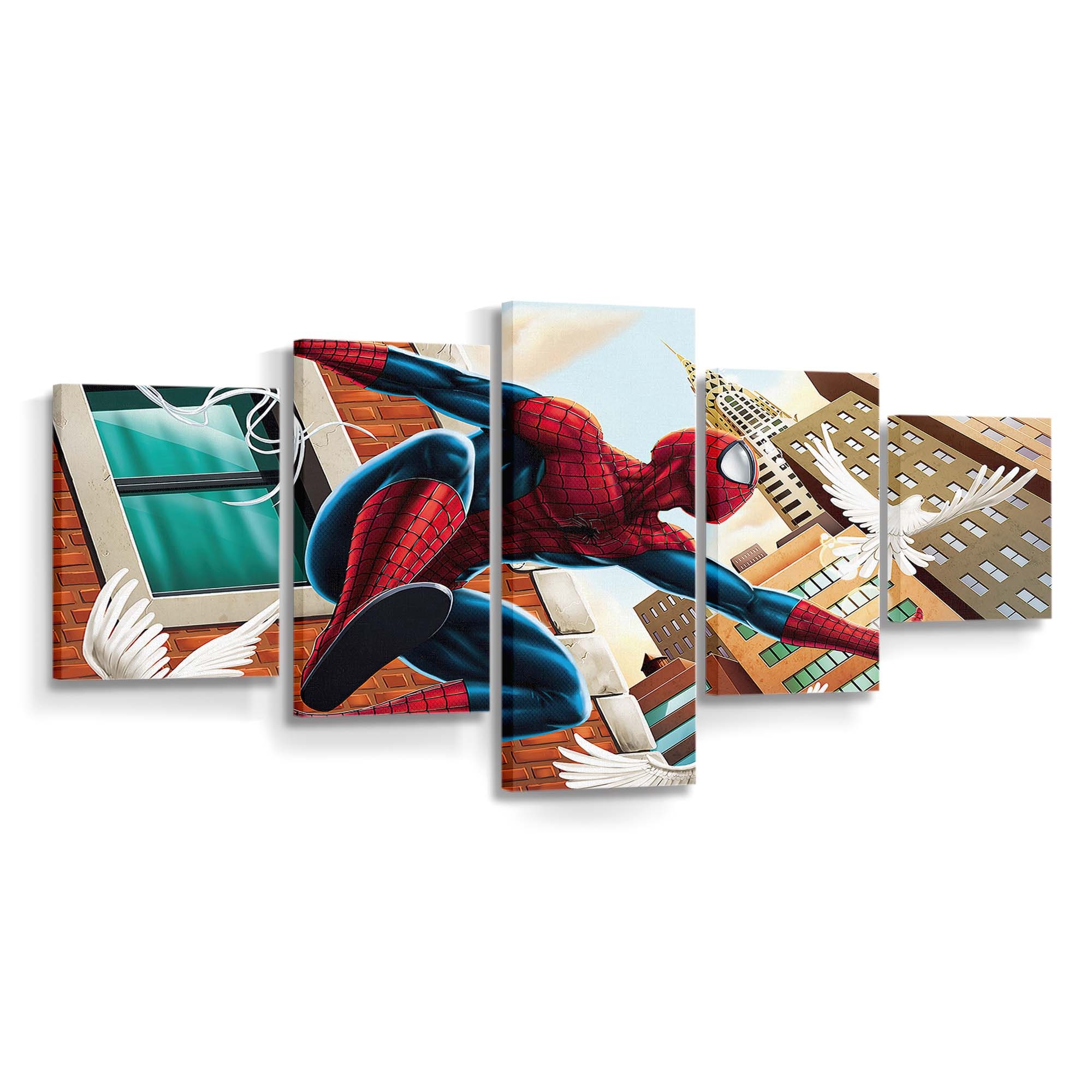 Spider Man 2020 Kunstwerk Vögel Leinwandbild - Wanddeko Spider-Man Leinwandbild