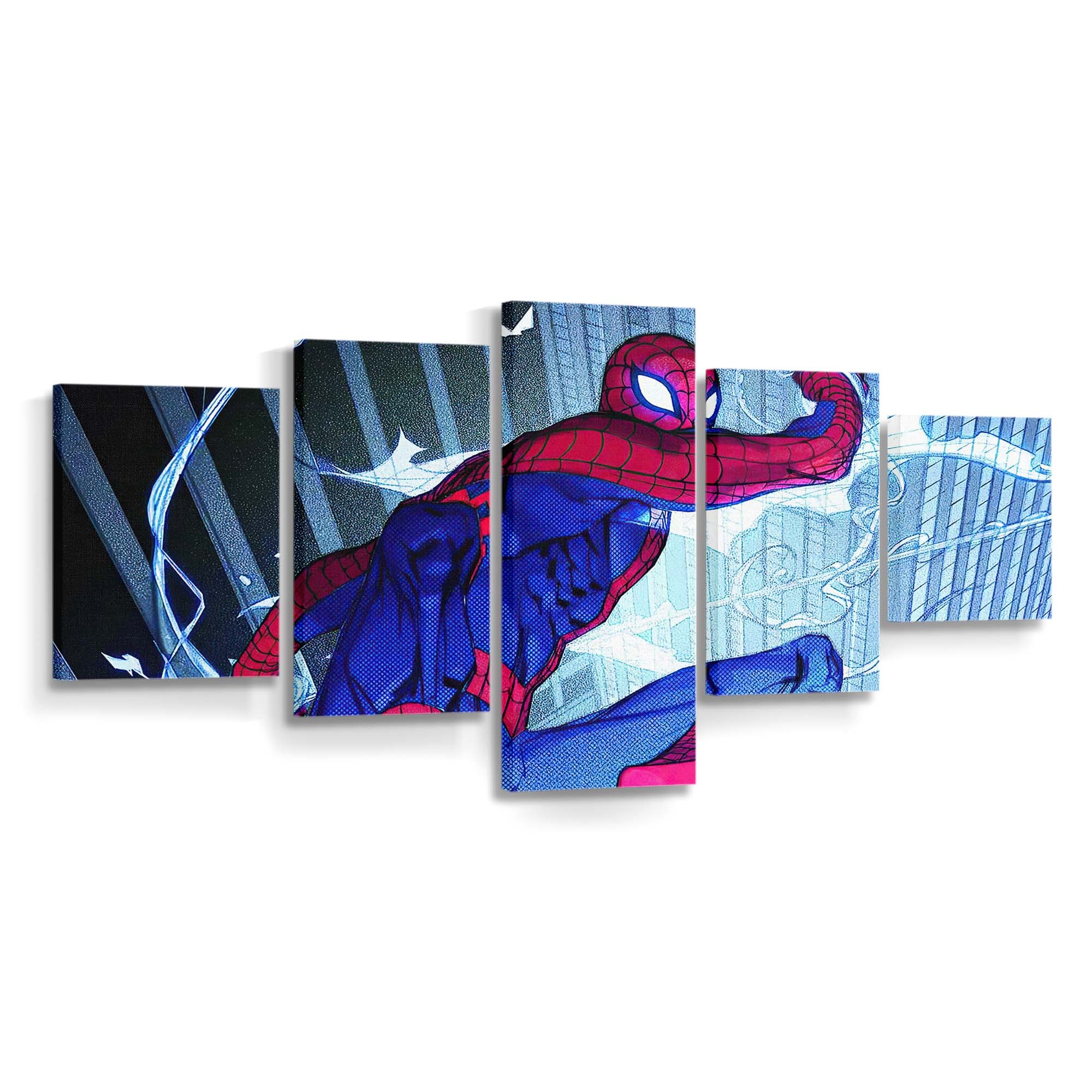 Spider Man in der Stadt Leinwandbild - Wanddeko Spider-Man Leinwandbild
