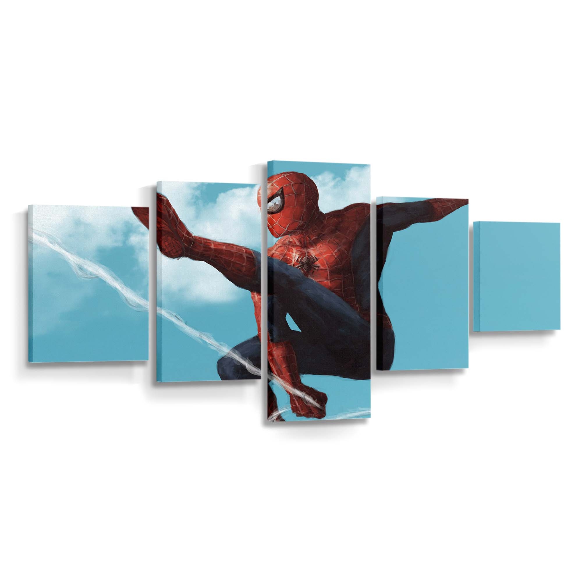 Spider Man Comic Illustration Leinwandbild - Wanddeko Spider-Man Leinwandbild