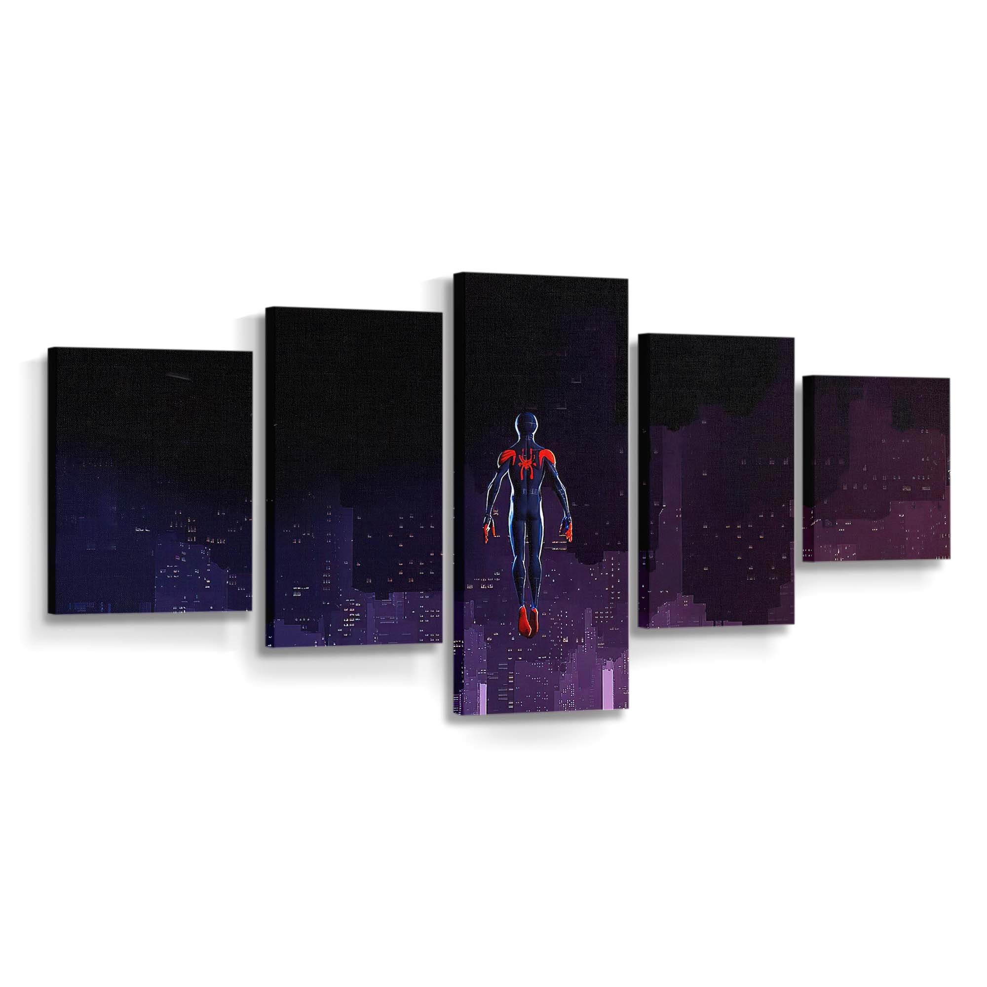 Spider Man springt aus großer Höhe Leinwandbild - Wanddeko Spider-Man Leinwandbild