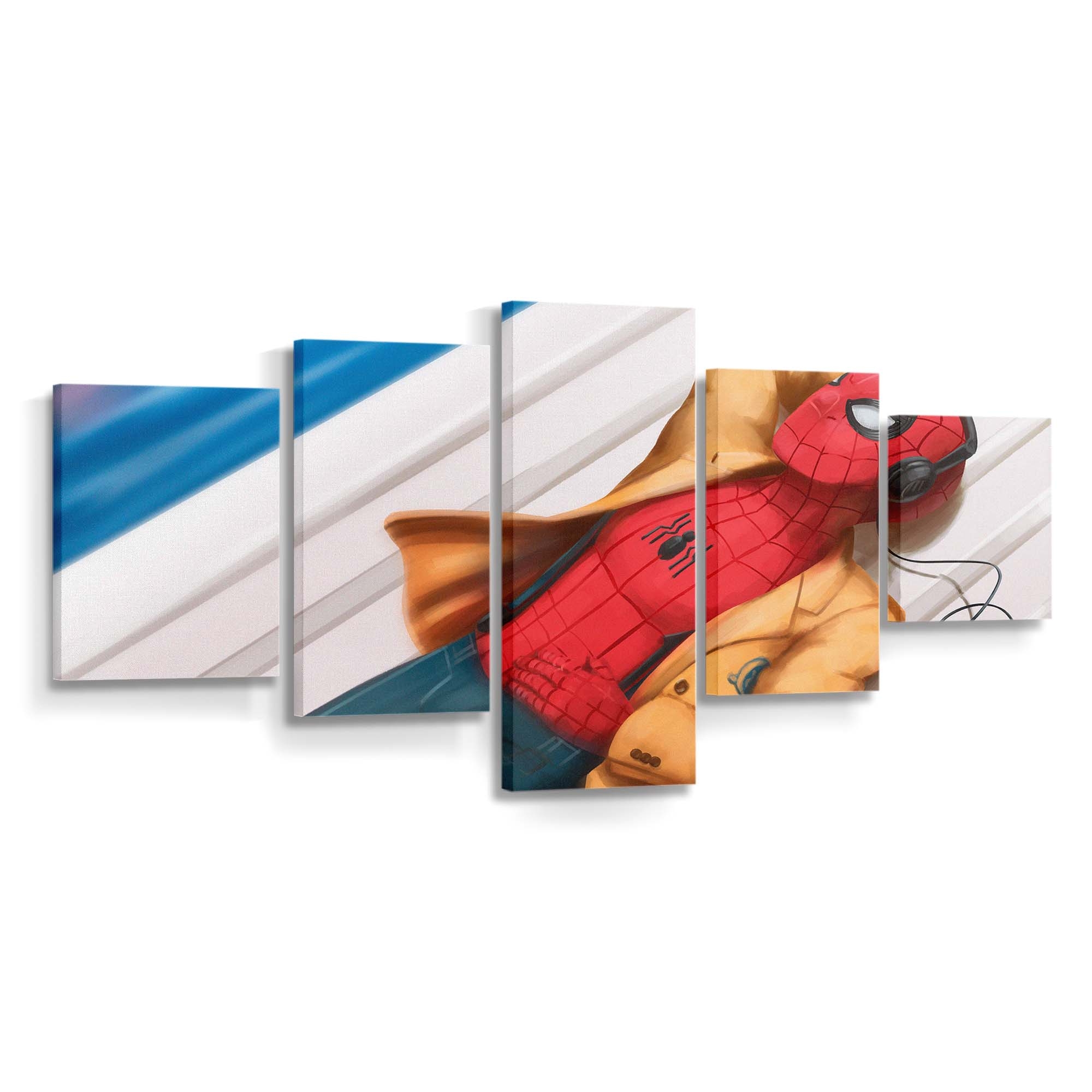 Spider Man hört Musik Leinwandbild - Wanddeko Spider-Man Leinwandbild