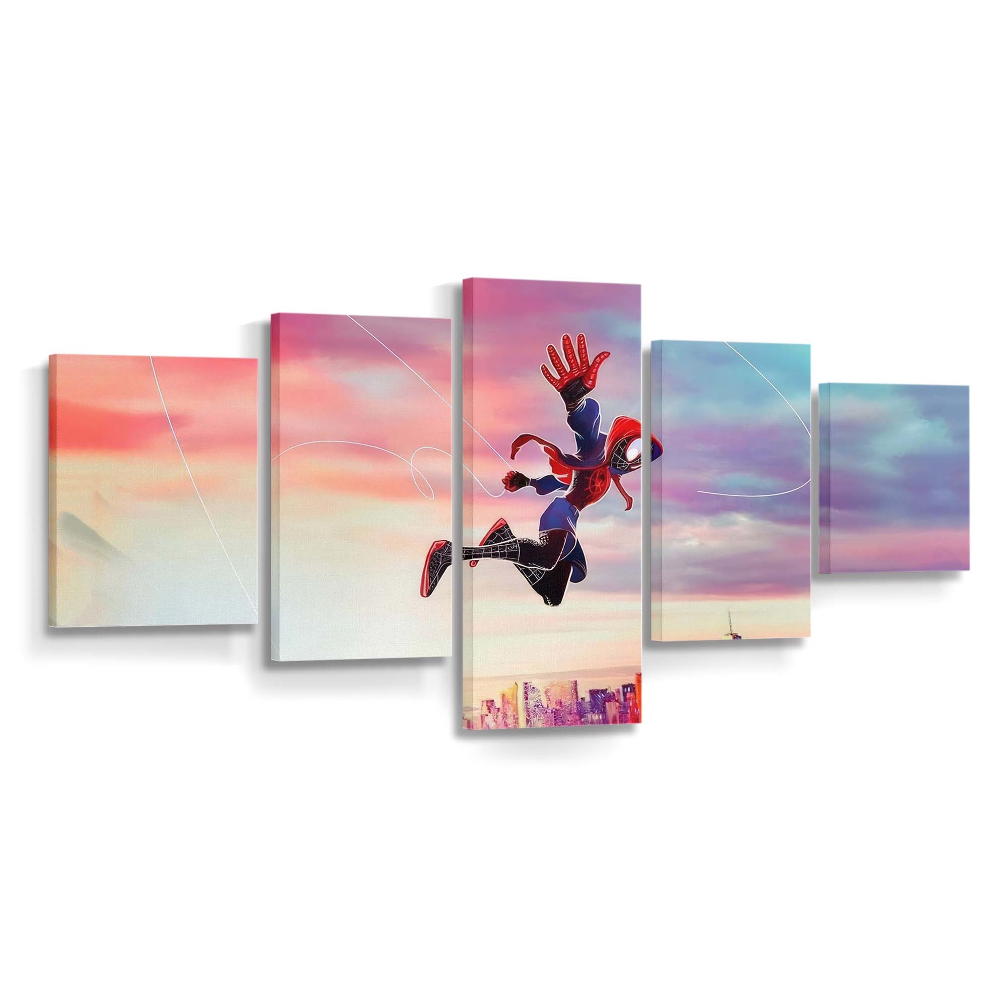 Spider Man Miles Morales Artwork Leinwandbild - Wanddeko Spider-Man Leinwandbild