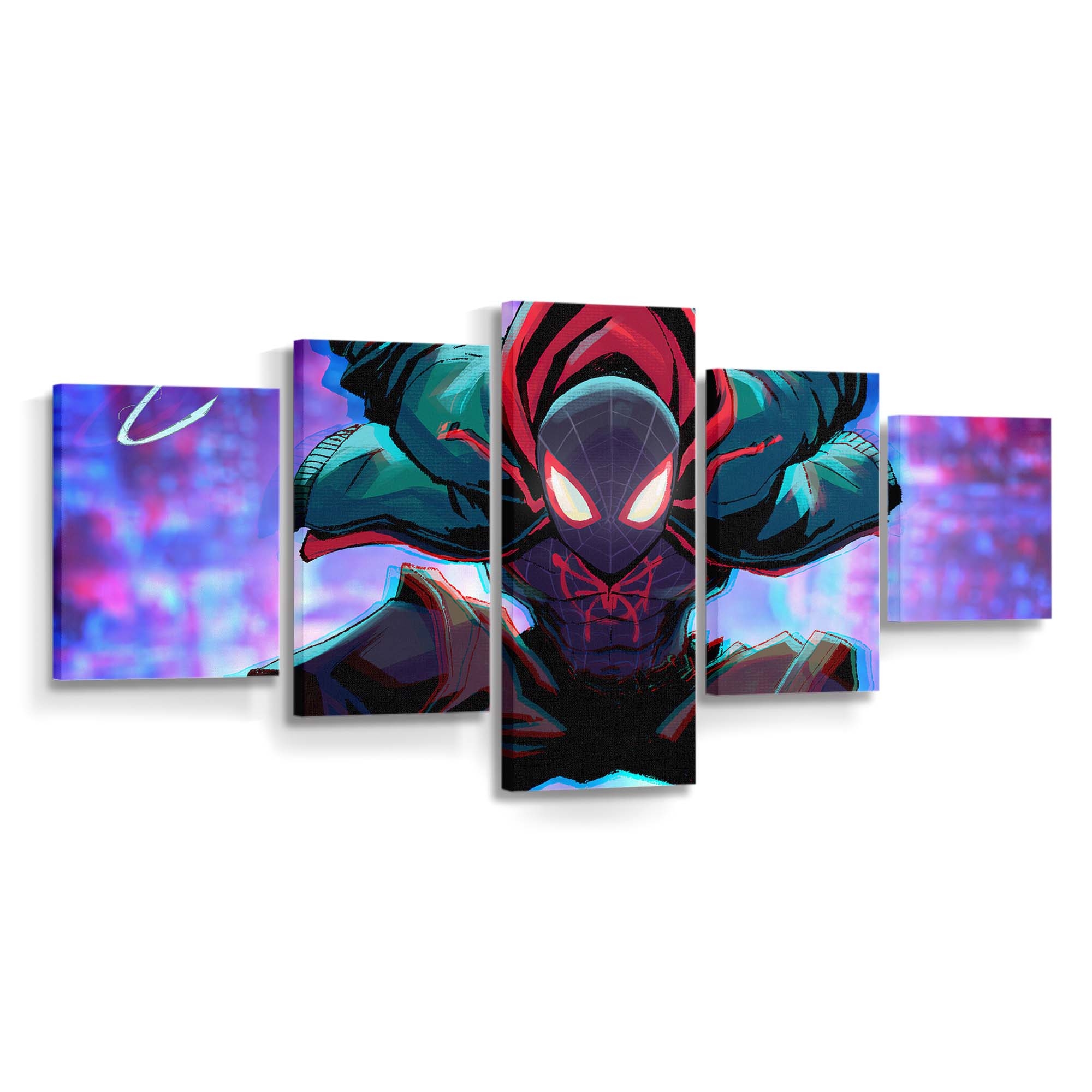 Spider Man Miles Morales Artwork 2 Leinwandbild - Wanddeko Spider-Man Leinwandbild