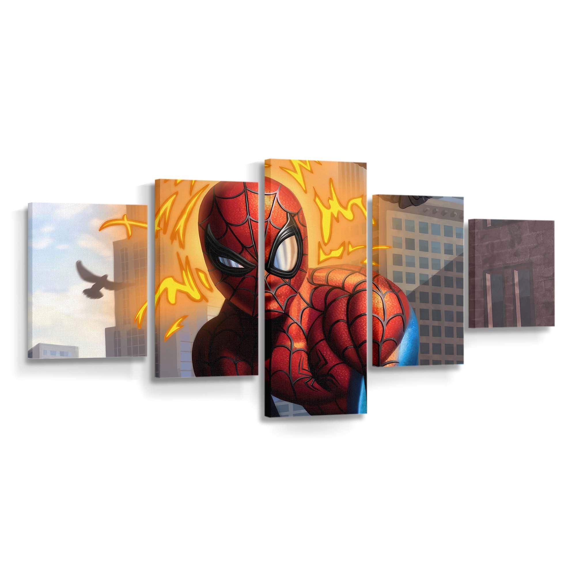 Spider Man Queen City Leinwandbild - Wanddeko Spider-Man Leinwandbild