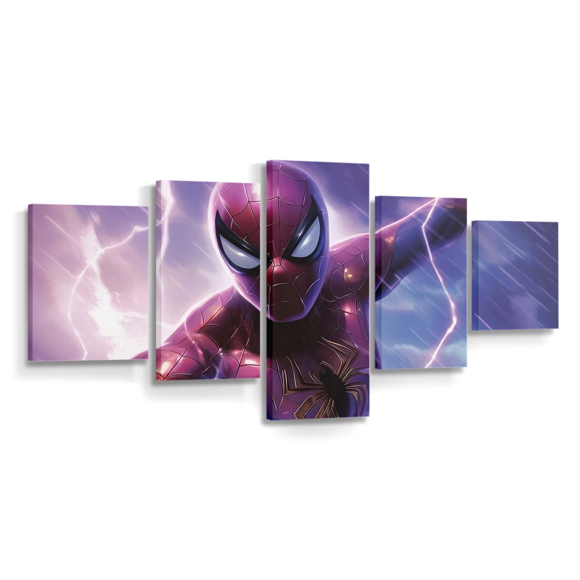 Spider Man Swing Leinwandbild - Wanddeko Spider-Man Leinwandbild