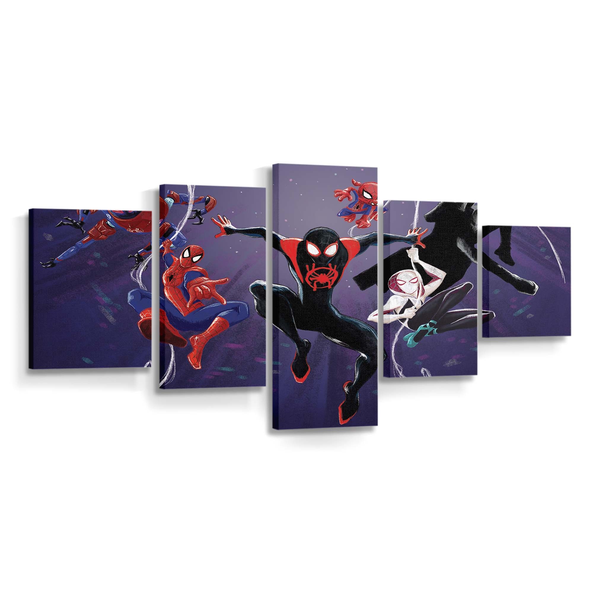 Spider Man Verse Heroes Leinwandbild - Wanddeko Spider-Man Leinwandbild