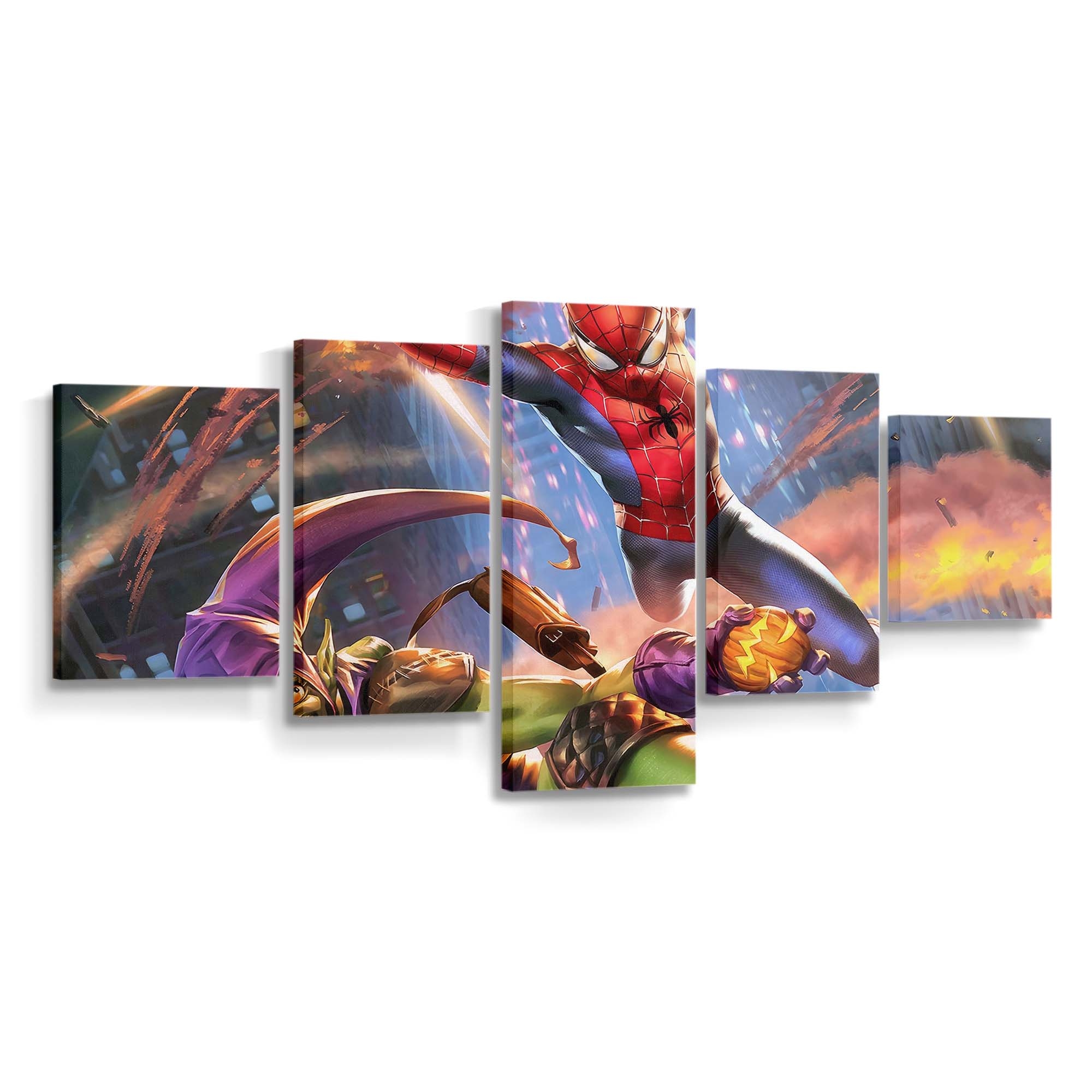 Spider Man gegen Goblin 2 Leinwandbild - Wanddeko Spider-Man Leinwandbild