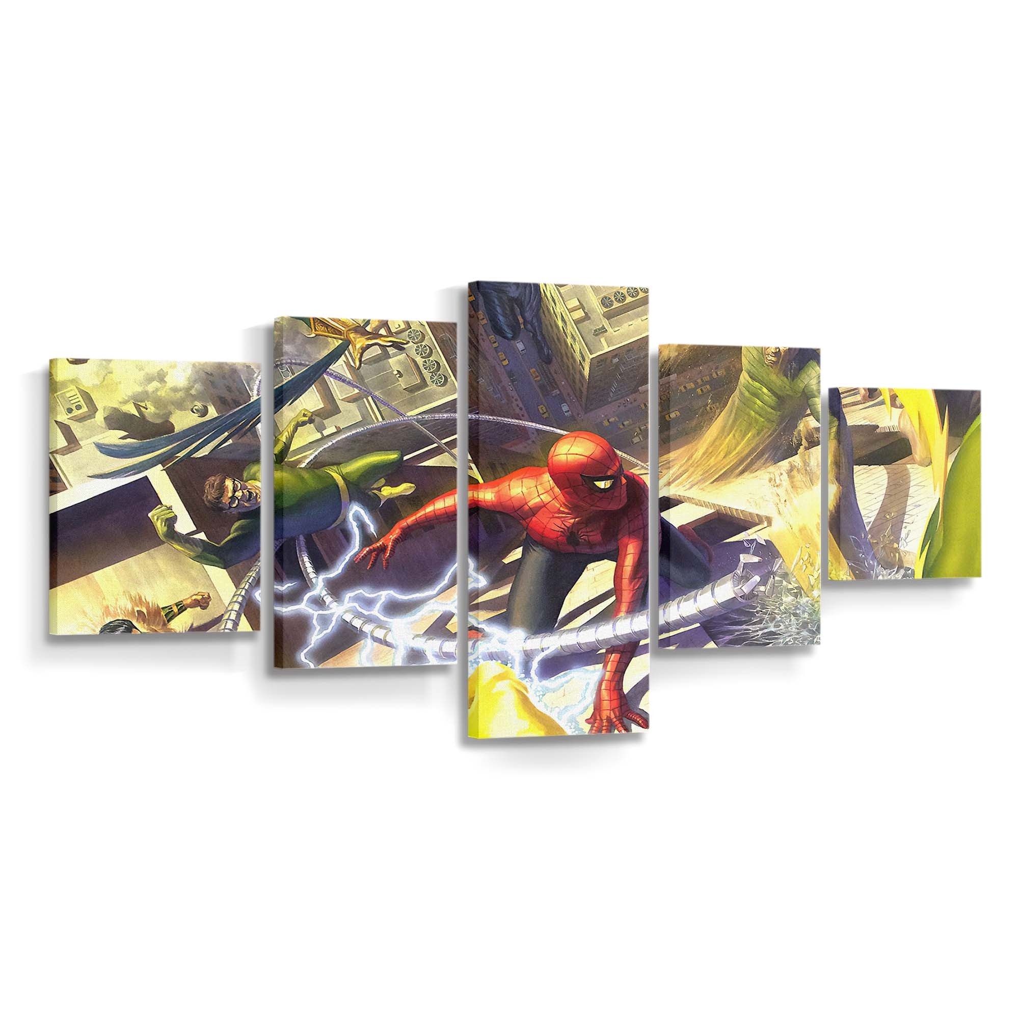 Spider Man gegen Sinister Six Leinwandbild - Wanddeko Spider-Man Leinwandbild