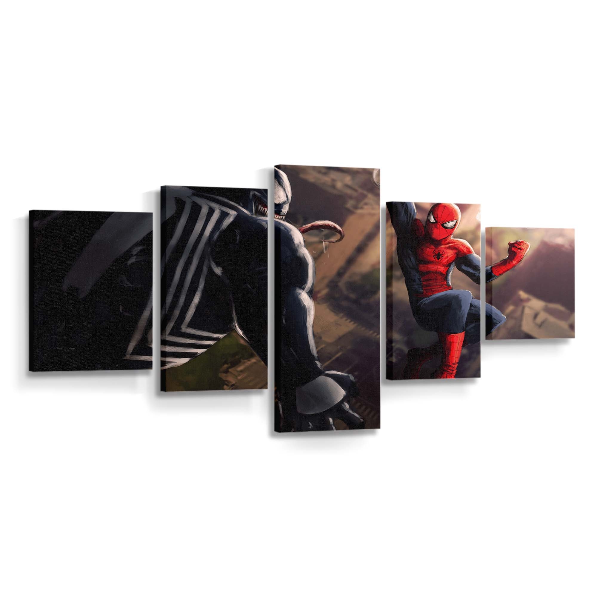 Spider Man gegen Venom 2020 Leinwandbild - Wanddeko Spider-Man Leinwandbild