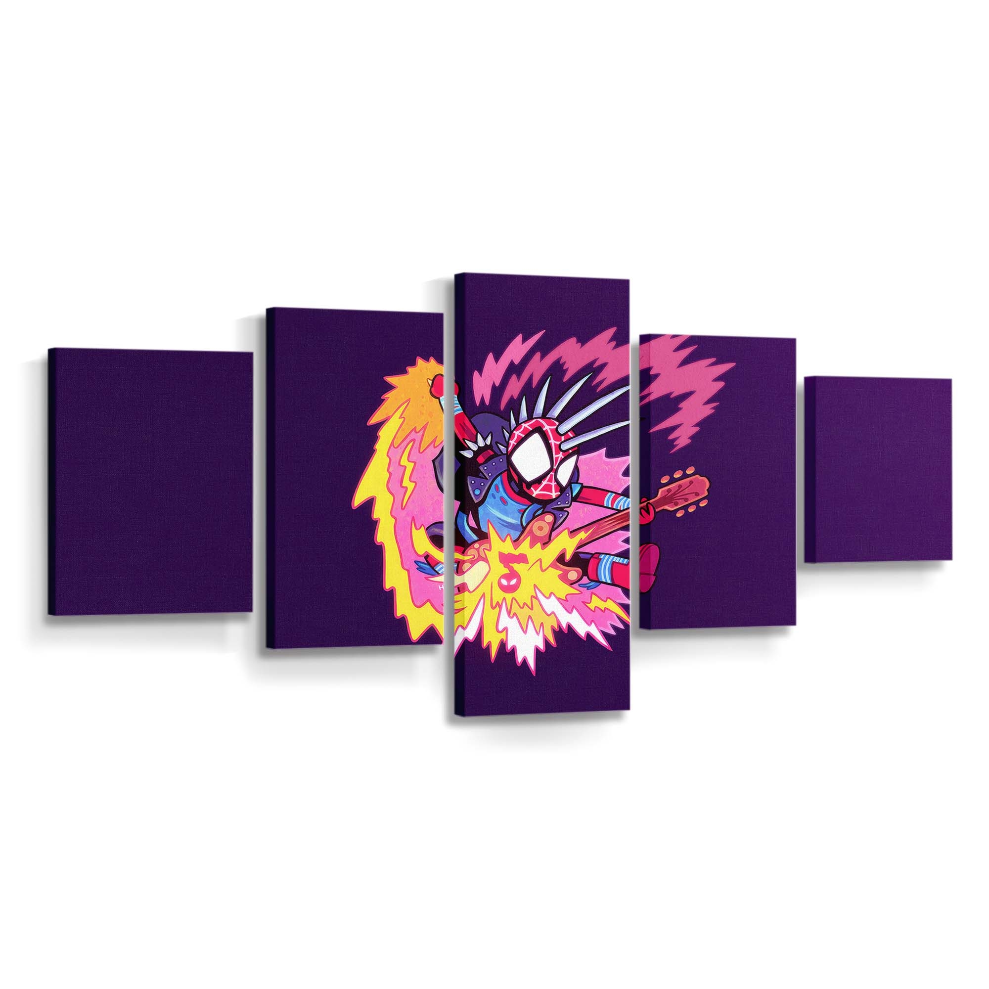 Spider Punk Minimal Leinwandbild - Wanddeko Spider-Man Leinwandbild