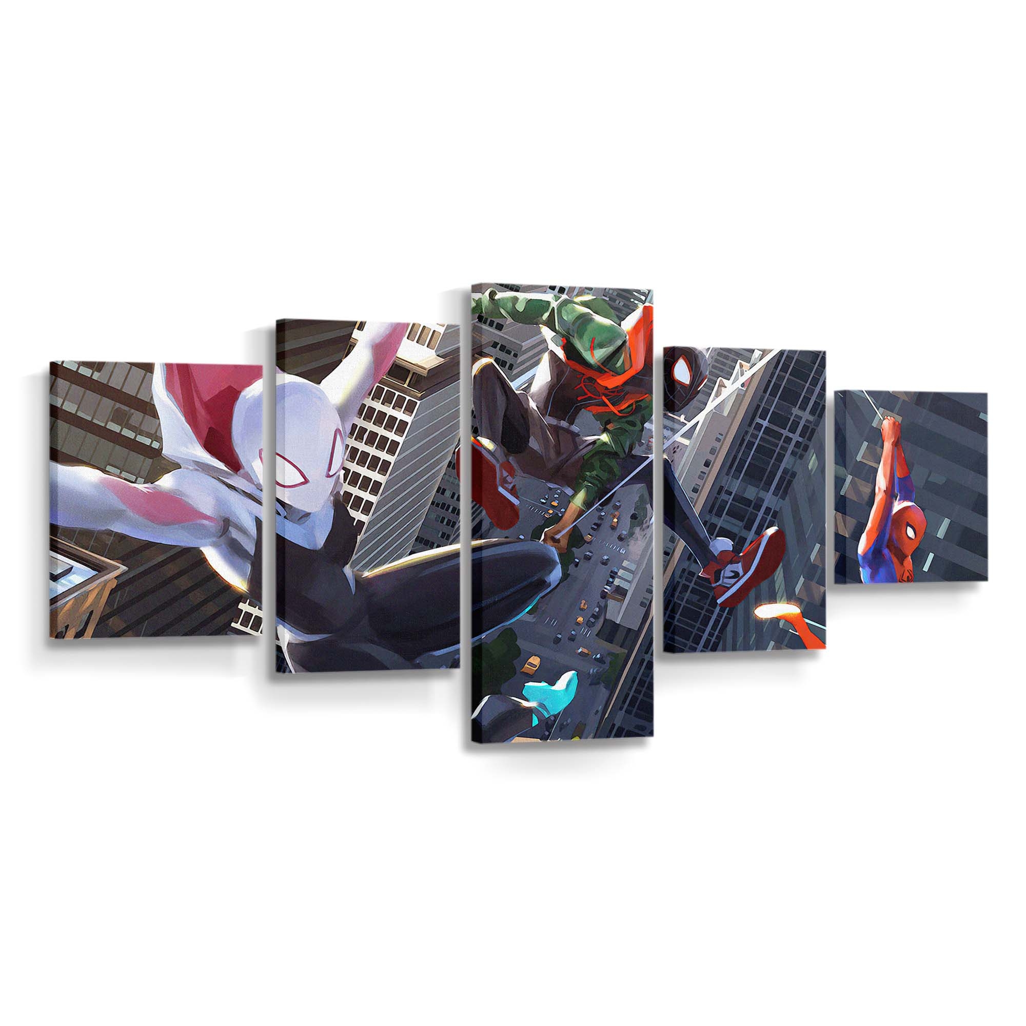 Spider Verse Artworks Leinwandbild - Wanddeko Spider-Man Leinwandbild