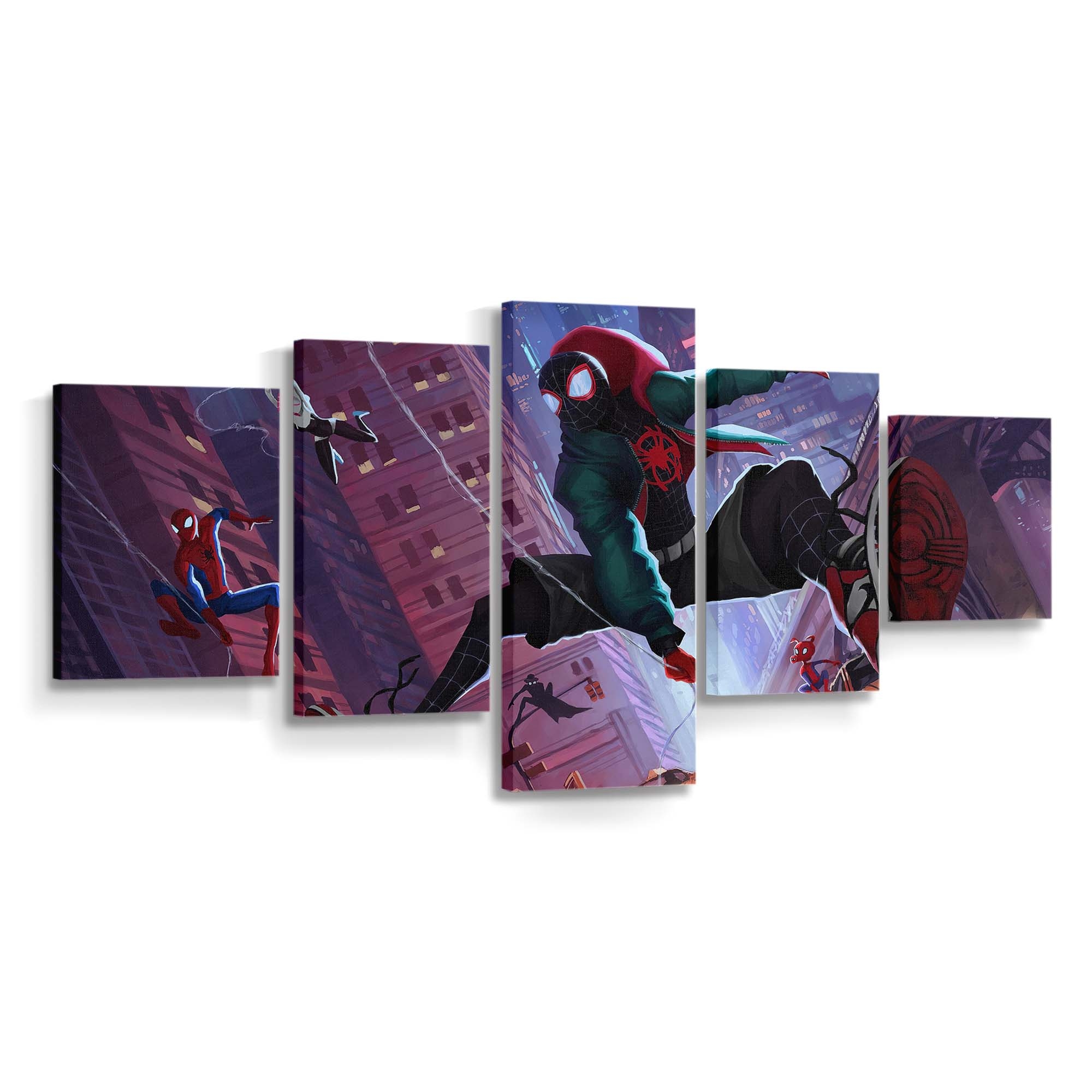 Spider Verse New York Leinwandbild - Wanddeko Spider-Man Leinwandbild