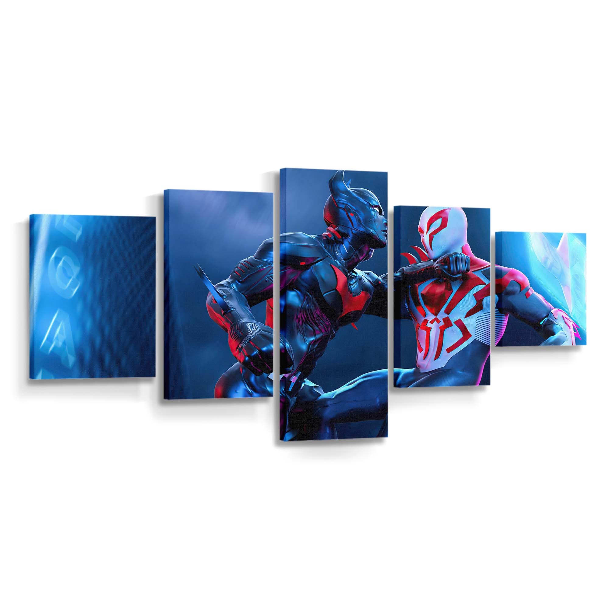 Spider Man 2077 Vs Batman Beyond Leinwandbild - Wanddeko Spider-Man Leinwandbild