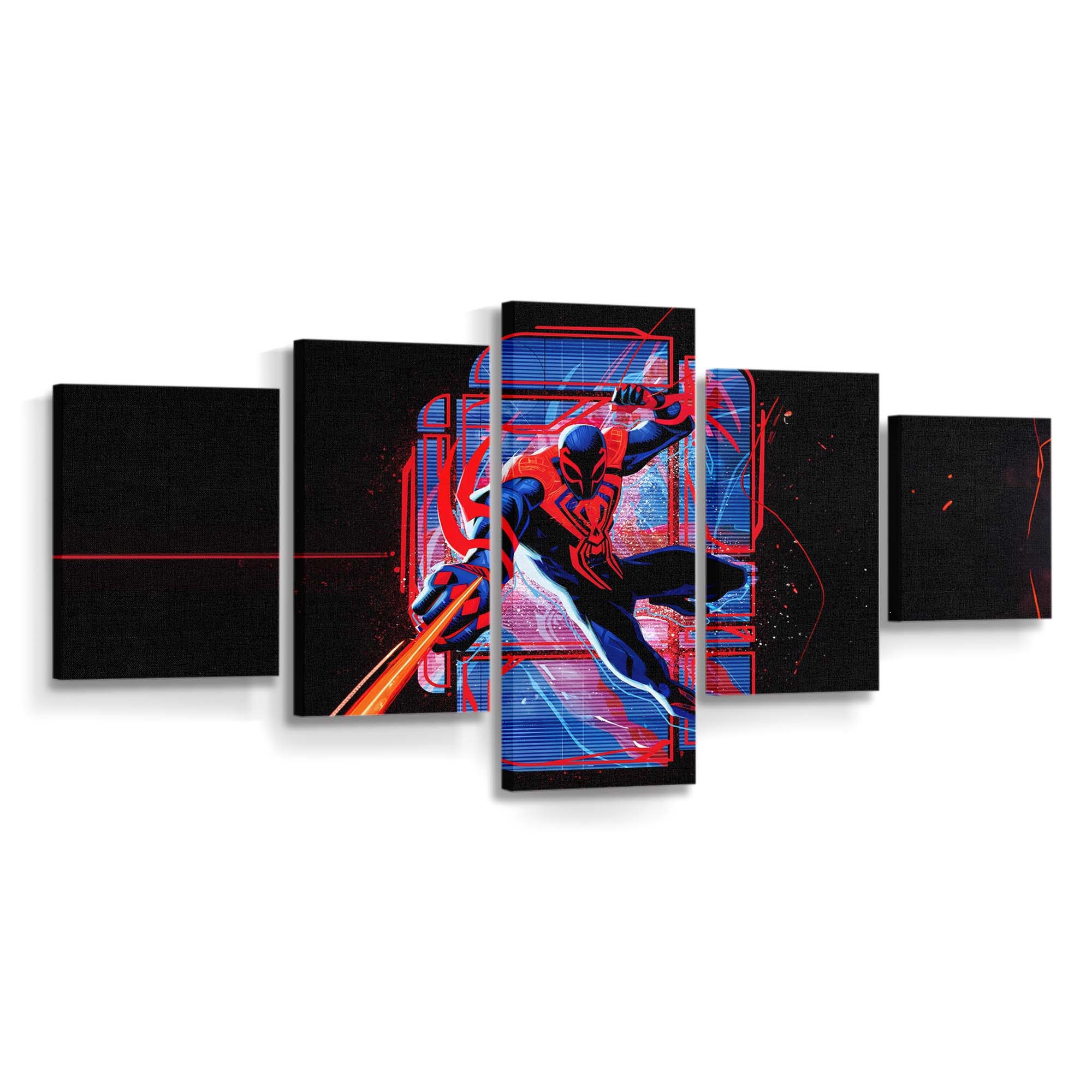 Spider Man 2099 Dark Minimal Leinwandbild - Wanddeko Spider-Man Leinwandbild