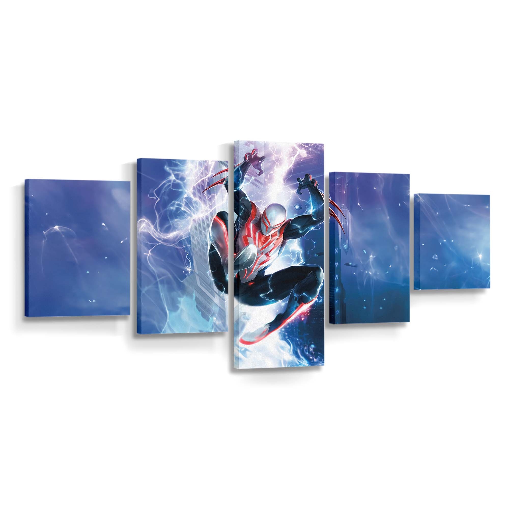 Spider Man 2099 Fighting Crime Before His Time Leinwandbild - Wanddeko Spider-Man Leinwandbild