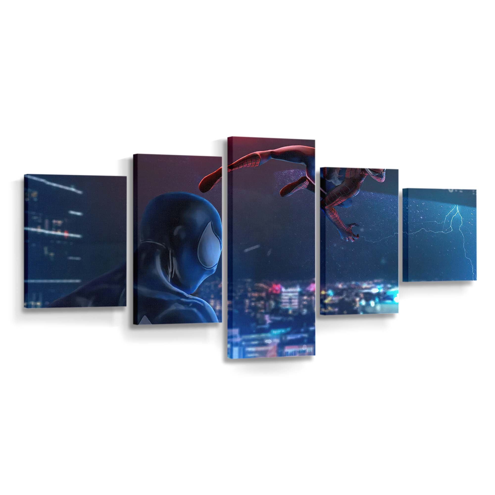 Spider Man 3 Glowing Night Leinwandbild - Wanddeko Spider-Man Leinwandbild
