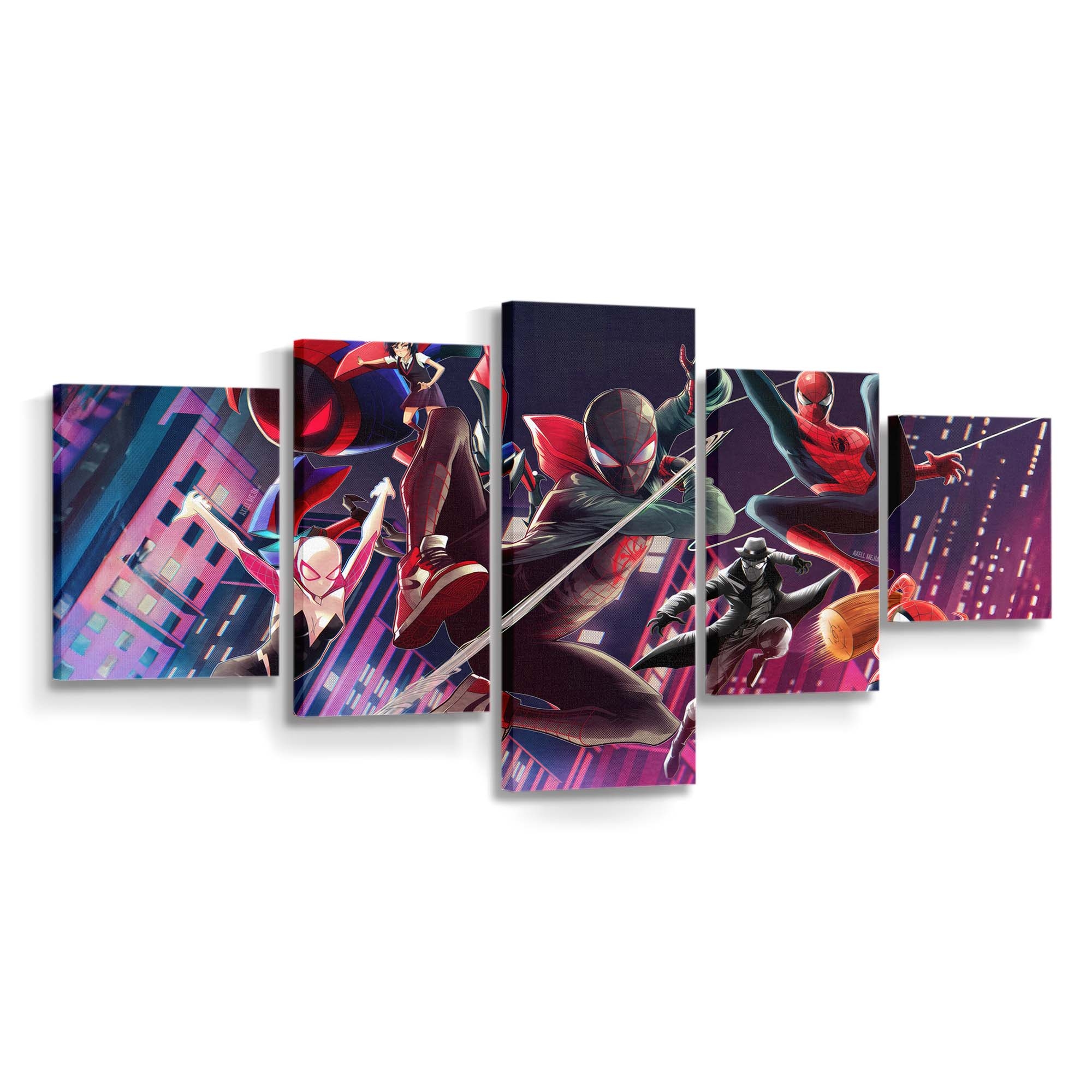 Spider Man Across The Spider Verse 2023 Kunstwerk Leinwandbild - Wanddeko Spider-Man Leinwandbild