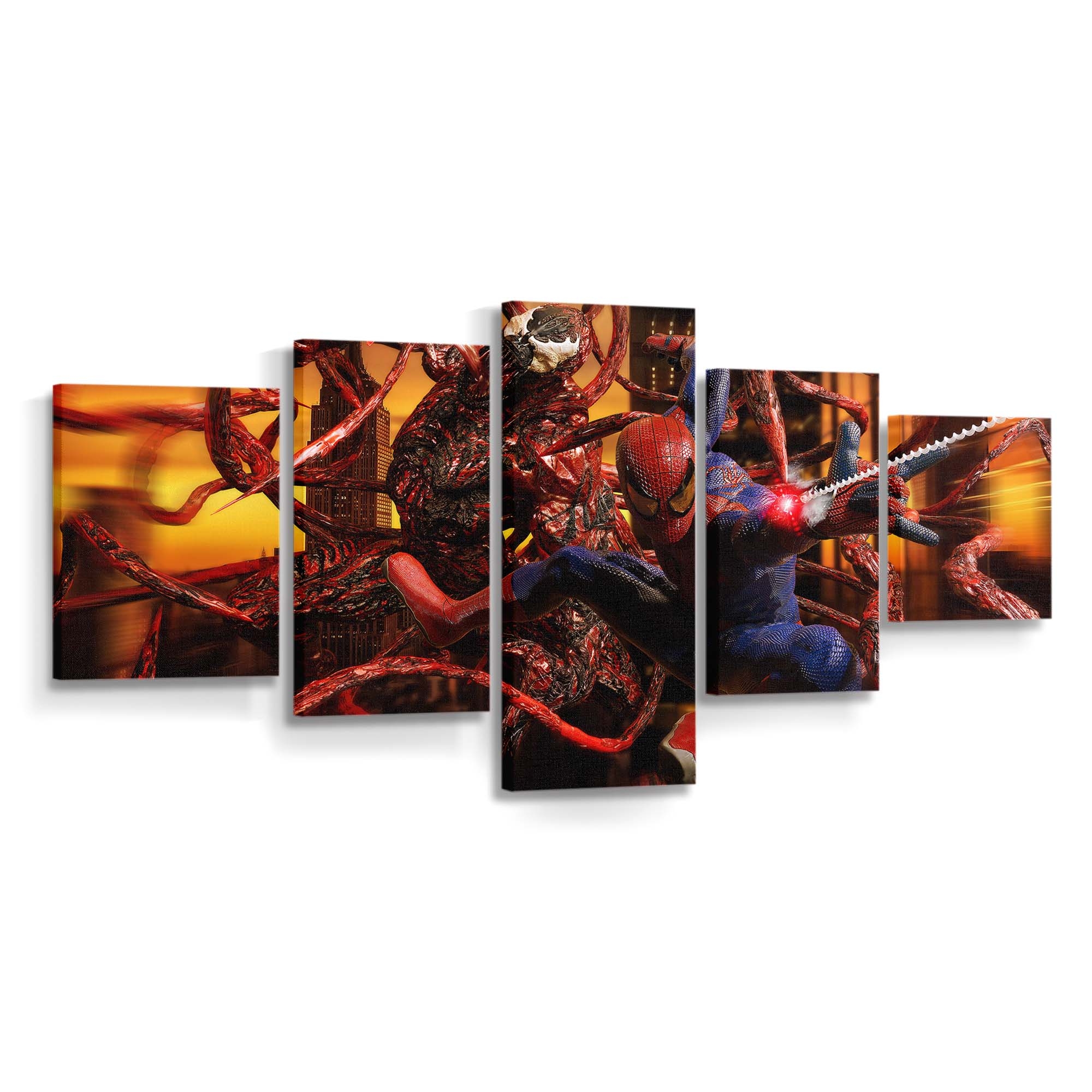 Spider Man und Carnage Artwork Leinwandbild - Wanddeko Spider-Man Leinwandbild