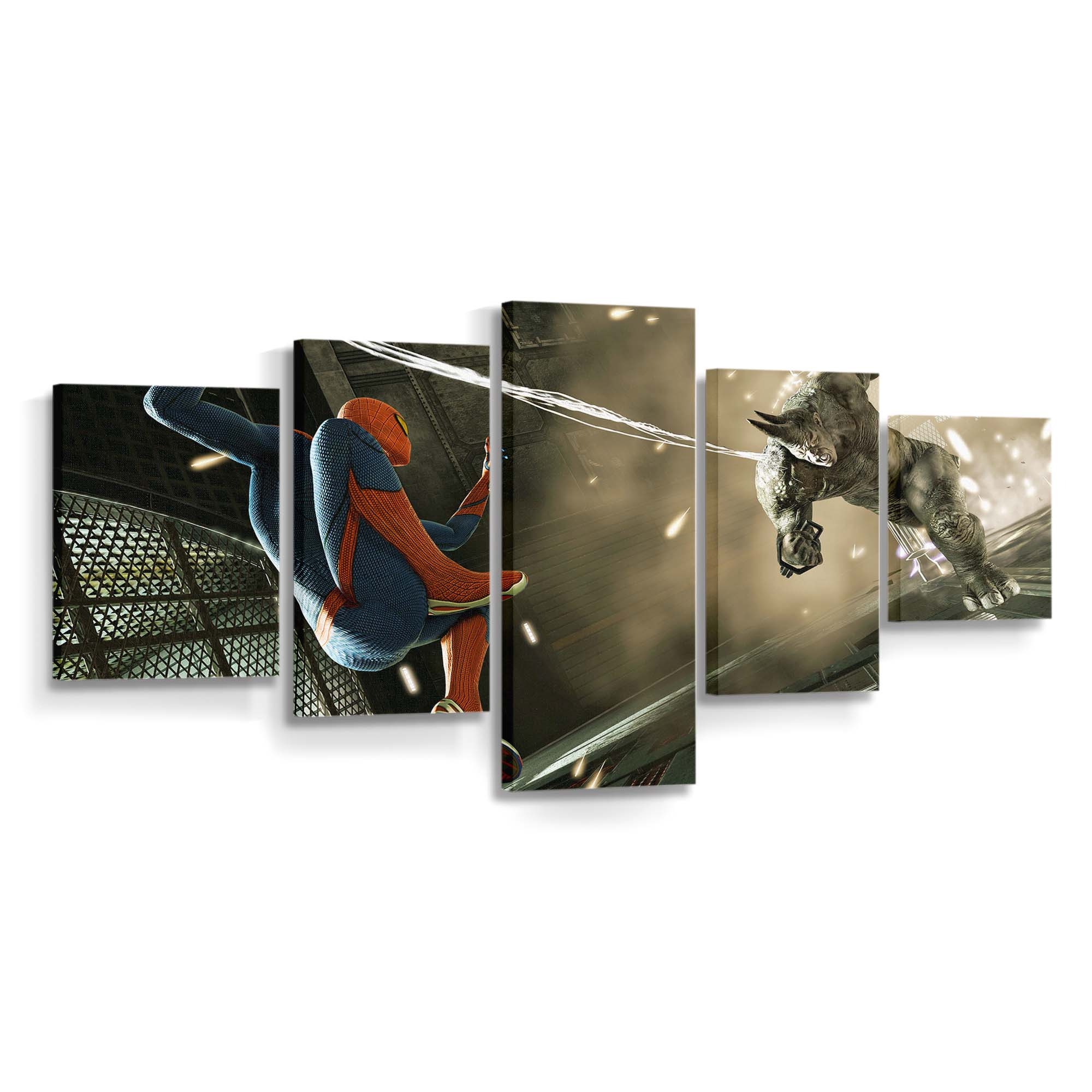 Spider Man und Rhino Leinwandbild - Wanddeko Spider-Man Leinwandbild