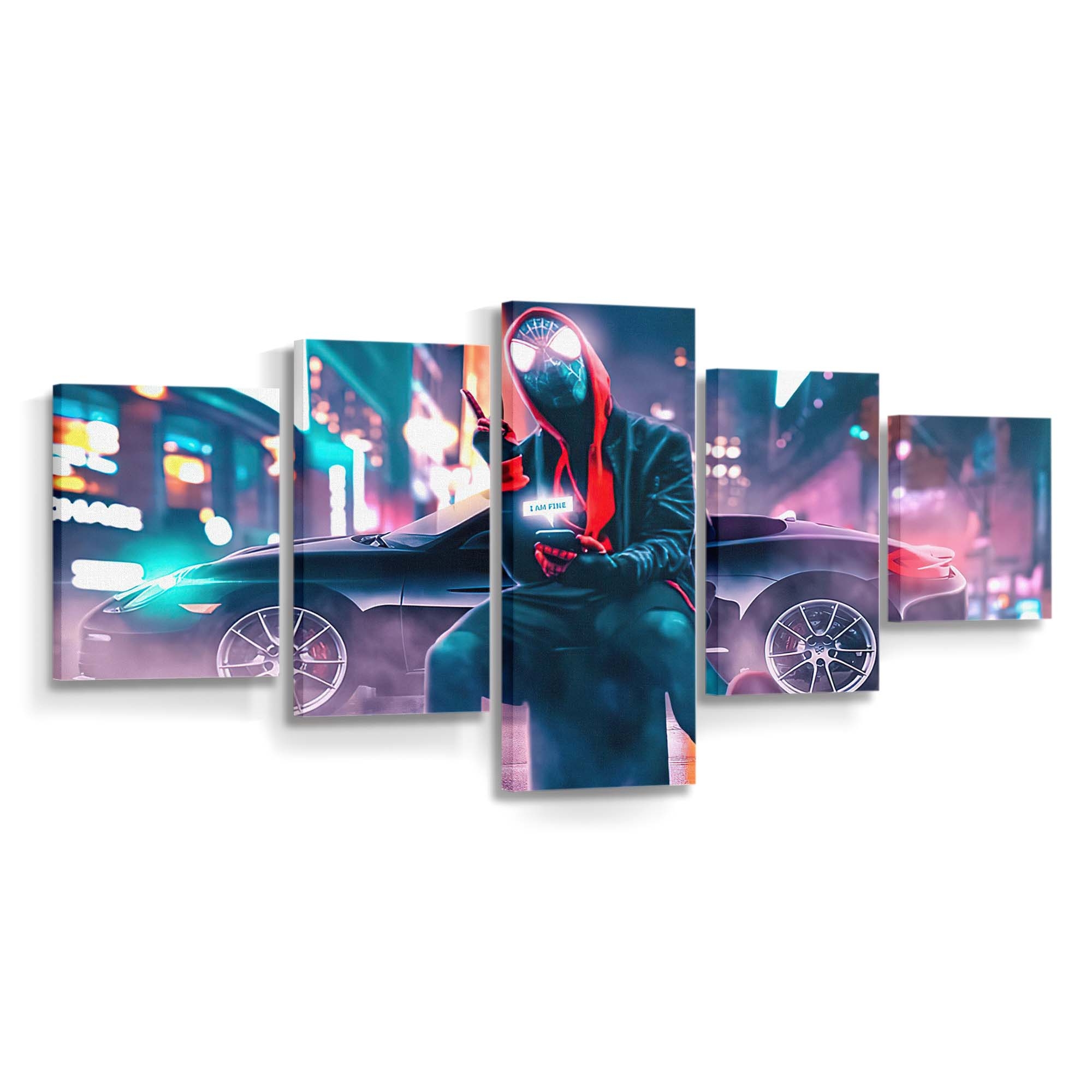 Spider Man chillt in der Stadt 2 Leinwandbild - Wanddeko Spider-Man Leinwandbild