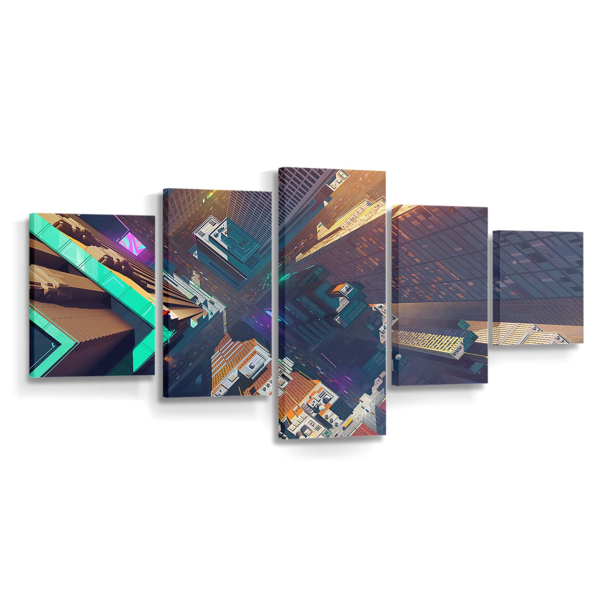 Spider Man Stadt Leinwandbild - Wanddeko Spider-Man Leinwandbild