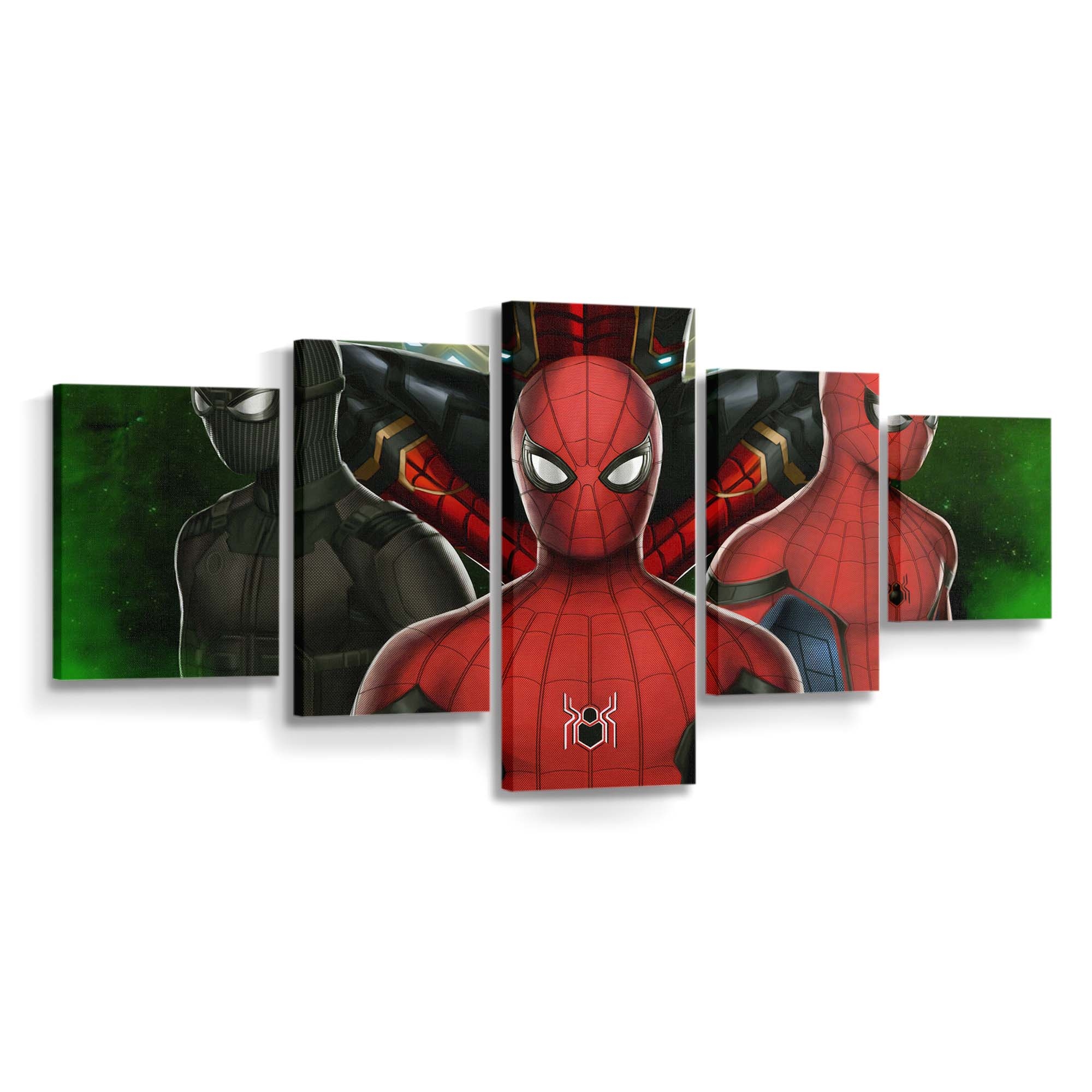 Spider Man Far From Home Anzüge Leinwandbild - Wanddeko Spider-Man Leinwandbild