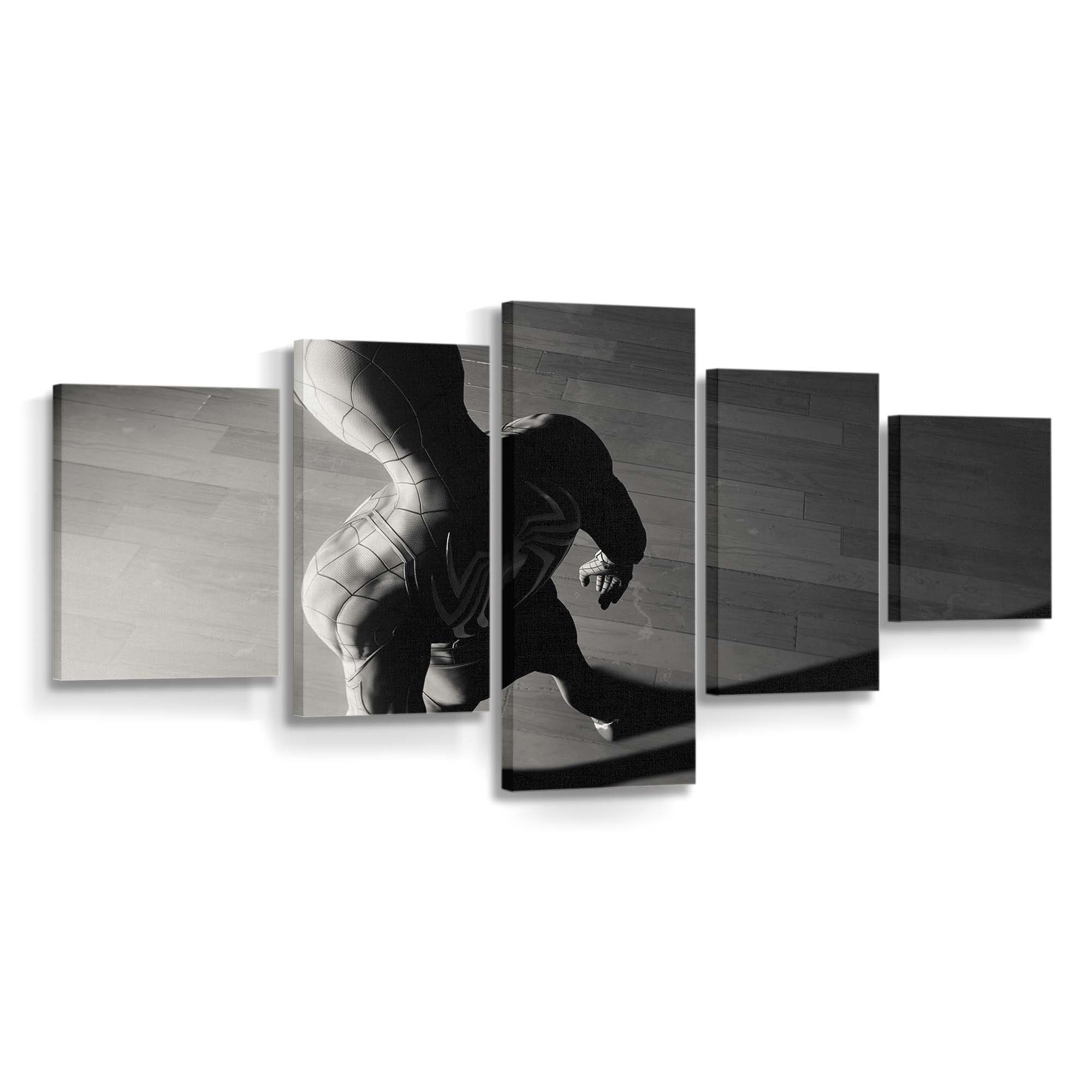 Spider Man Spiel Spider Logo Monochrom Leinwandbild - Wanddeko Spider-Man Leinwandbild