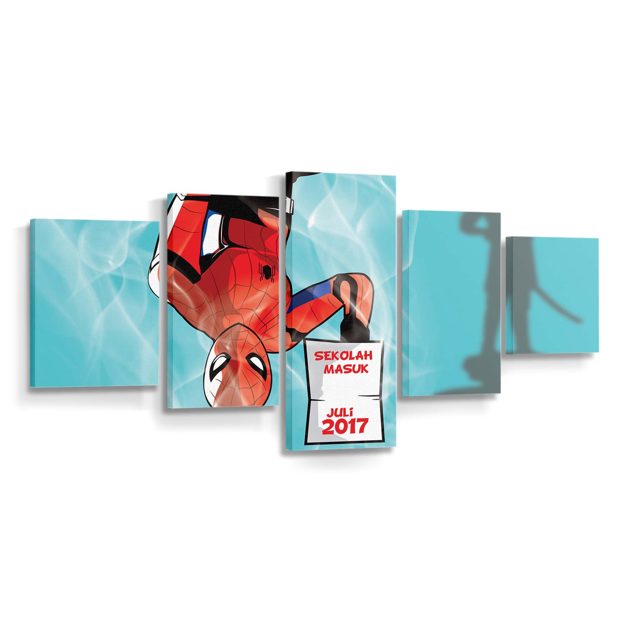 Spider Man Hängt herunter 2 Leinwandbild - Wanddeko Spider-Man Leinwandbild