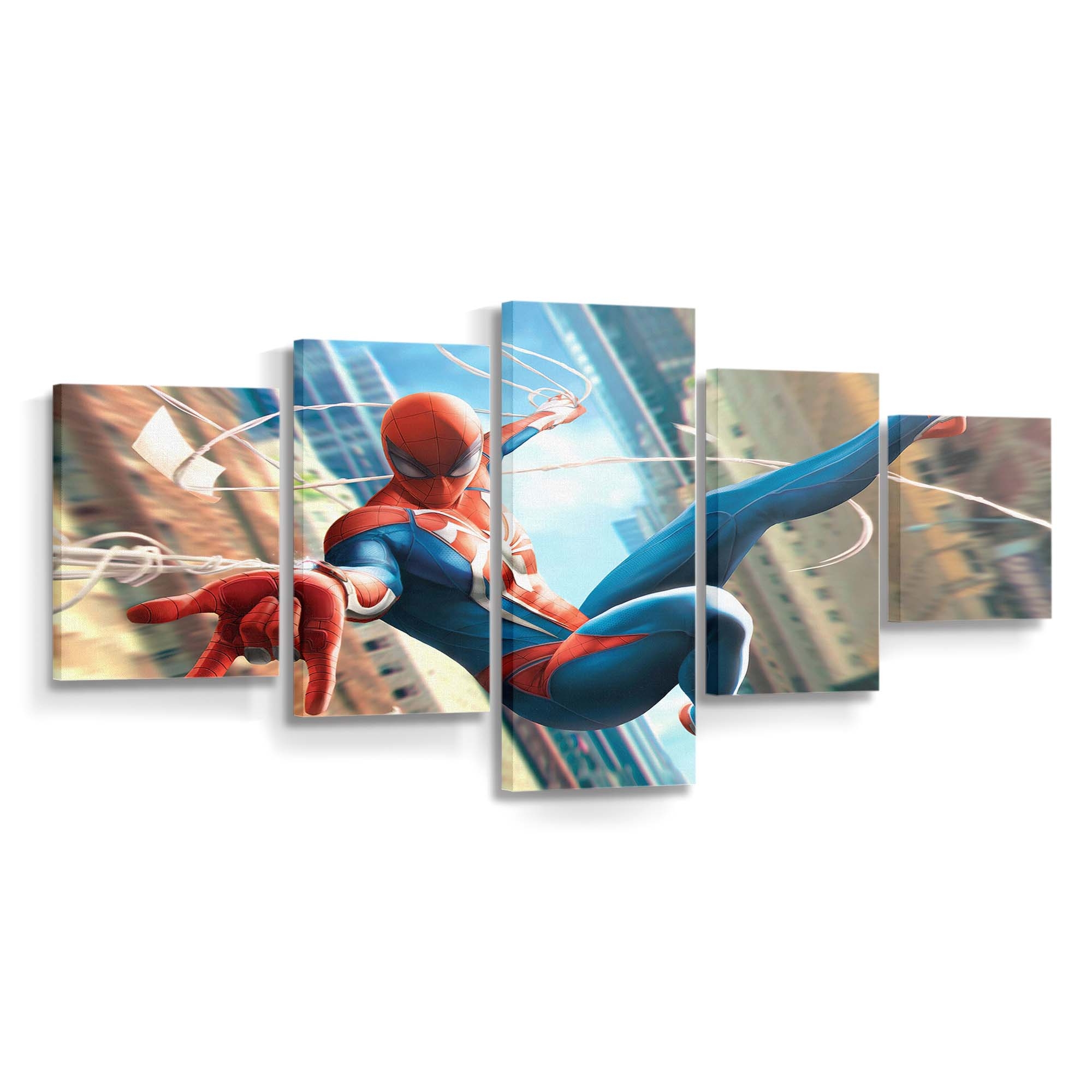Spider Man in der Stadt 2 Leinwandbild - Wanddeko Spider-Man Leinwandbild