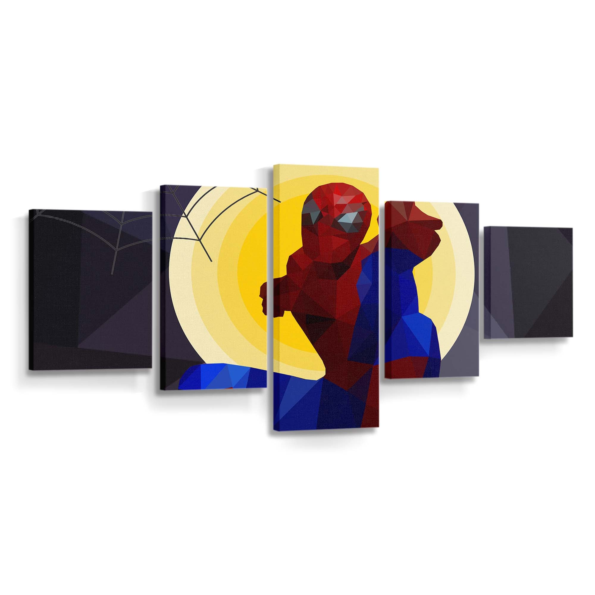 Spider Man Low Poly Art Leinwandbild - Wanddeko Spider-Man Leinwandbild