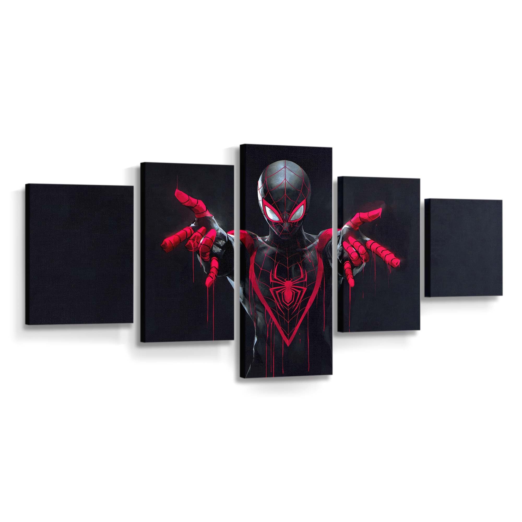 Spider Man Miles Morales Kunstwerk 2 Leinwandbild - Wanddeko Spider-Man Leinwandbild