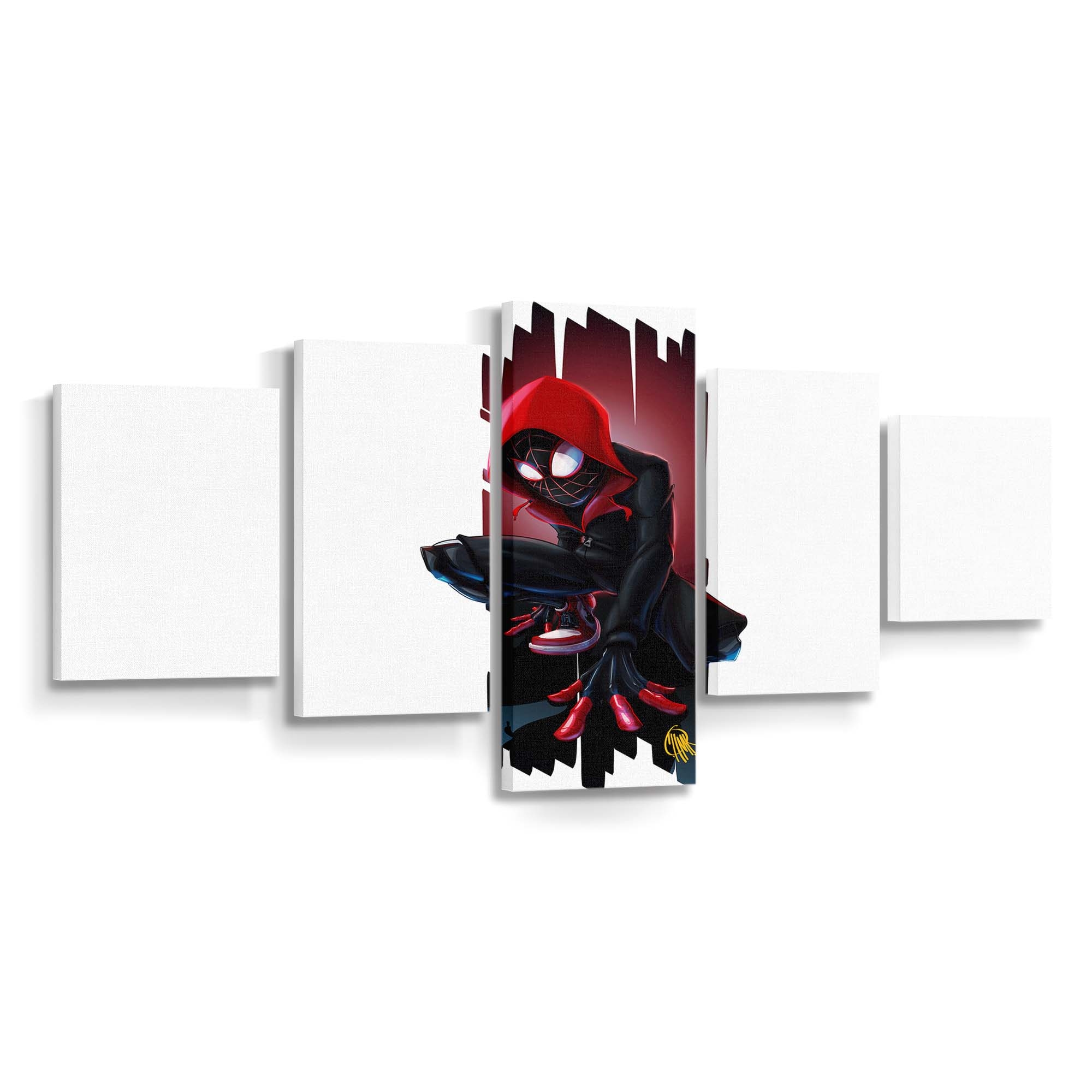 Spider Man Miles Morales Kunst 2 Leinwandbild - Wanddeko Spider-Man Leinwandbild