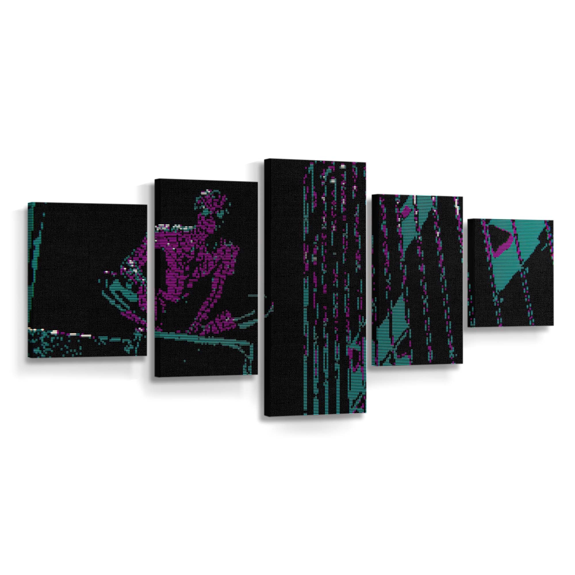 Spider Man Miles Morales Ascii Kunst Leinwandbild - Wanddeko Spider-Man Leinwandbild