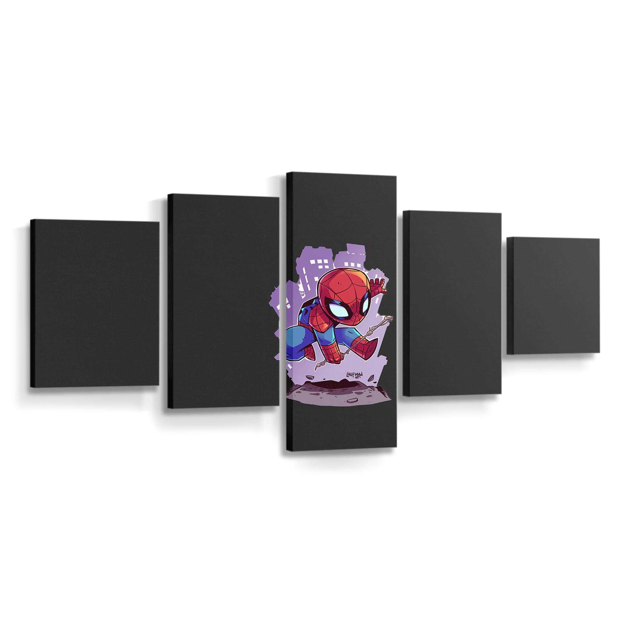 Spider Man Minimalismus Q Leinwandbild - Wanddeko Spider-Man Leinwandbild