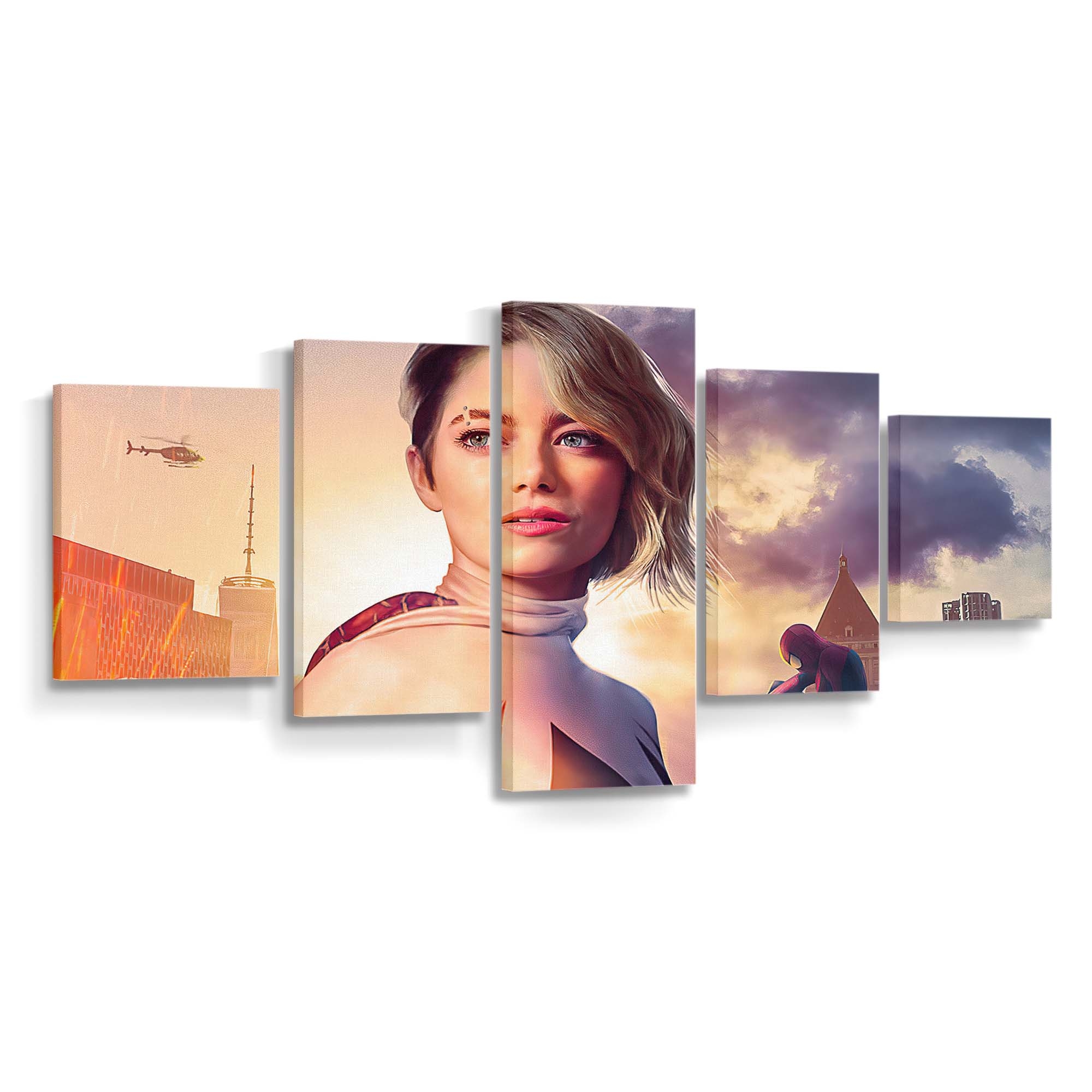 Spider Man No Way Home Gwens Stacy Emma Stone Poster Leinwandbild - Wanddeko Spider-Man Leinwandbild