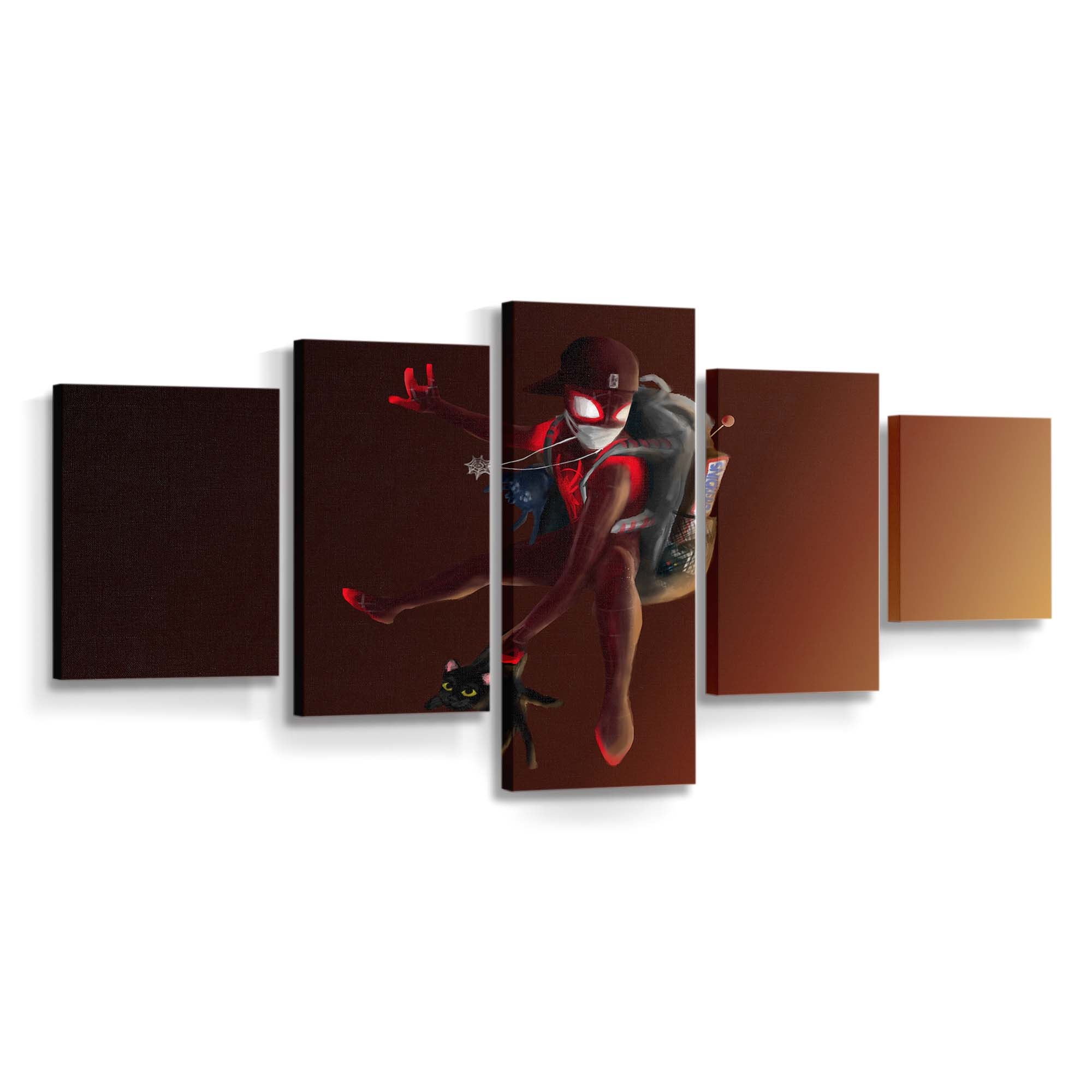 Spider Man rettet Katze Leinwandbild - Wanddeko Spider-Man Leinwandbild