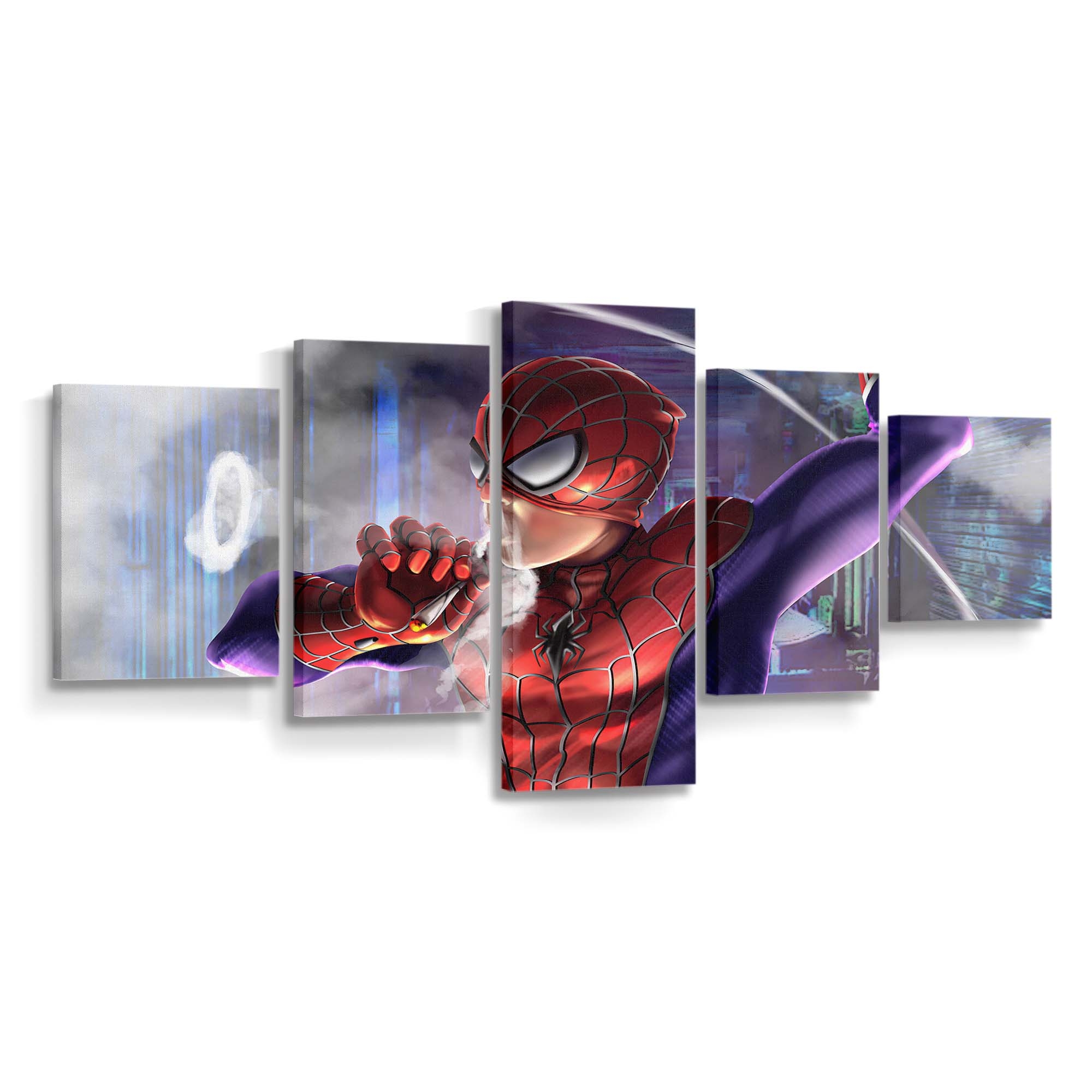 Spider Man Smoker Leinwandbild - Wanddeko Spider-Man Leinwandbild