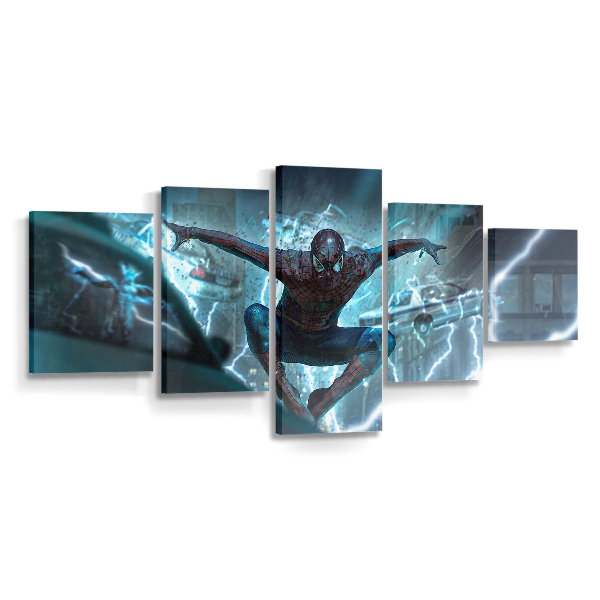 Spider Man gegen Electro Leinwandbild - Wanddeko Spider-Man Leinwandbild