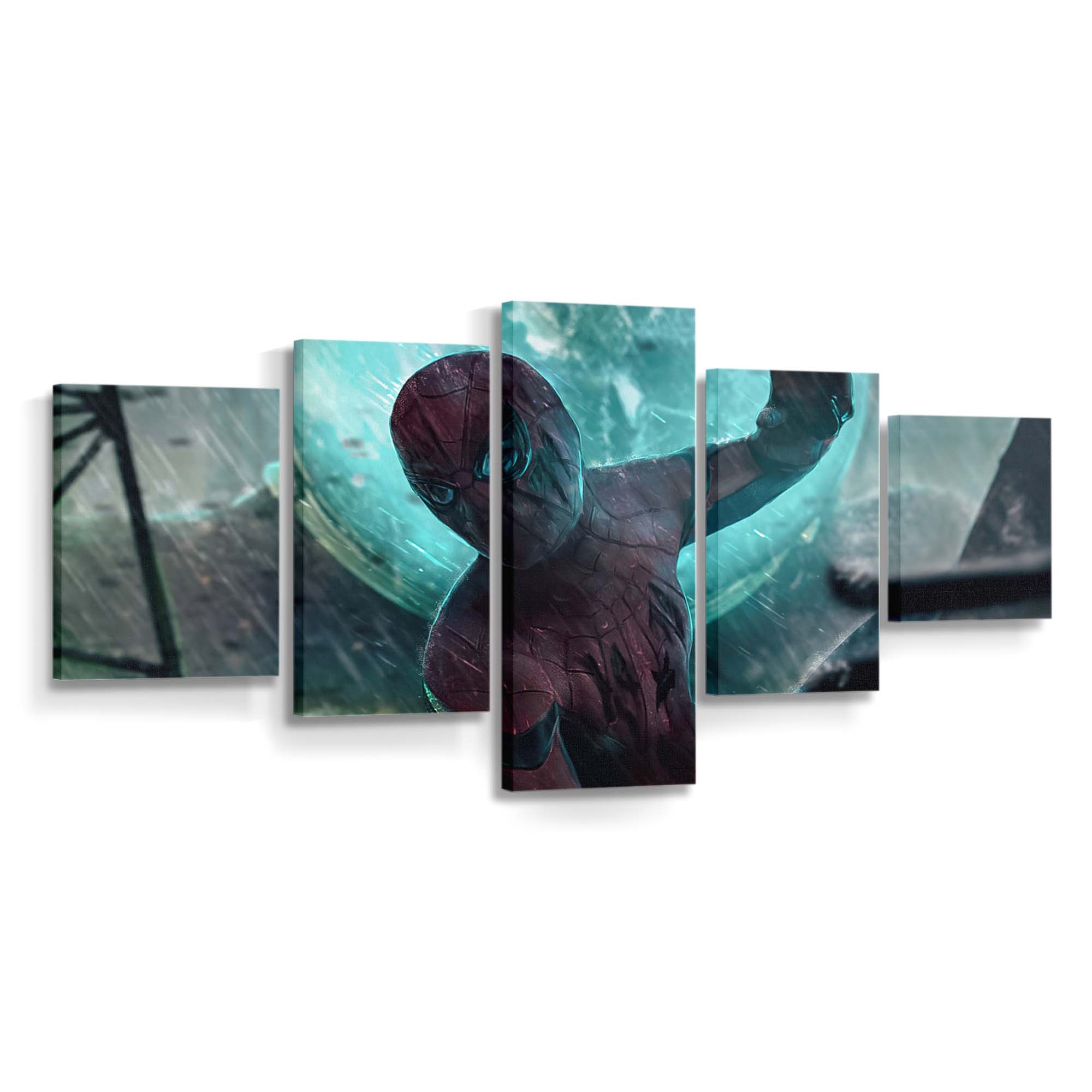 Spider Man gegen Mysterio Leinwandbild - Wanddeko Spider-Man Leinwandbild