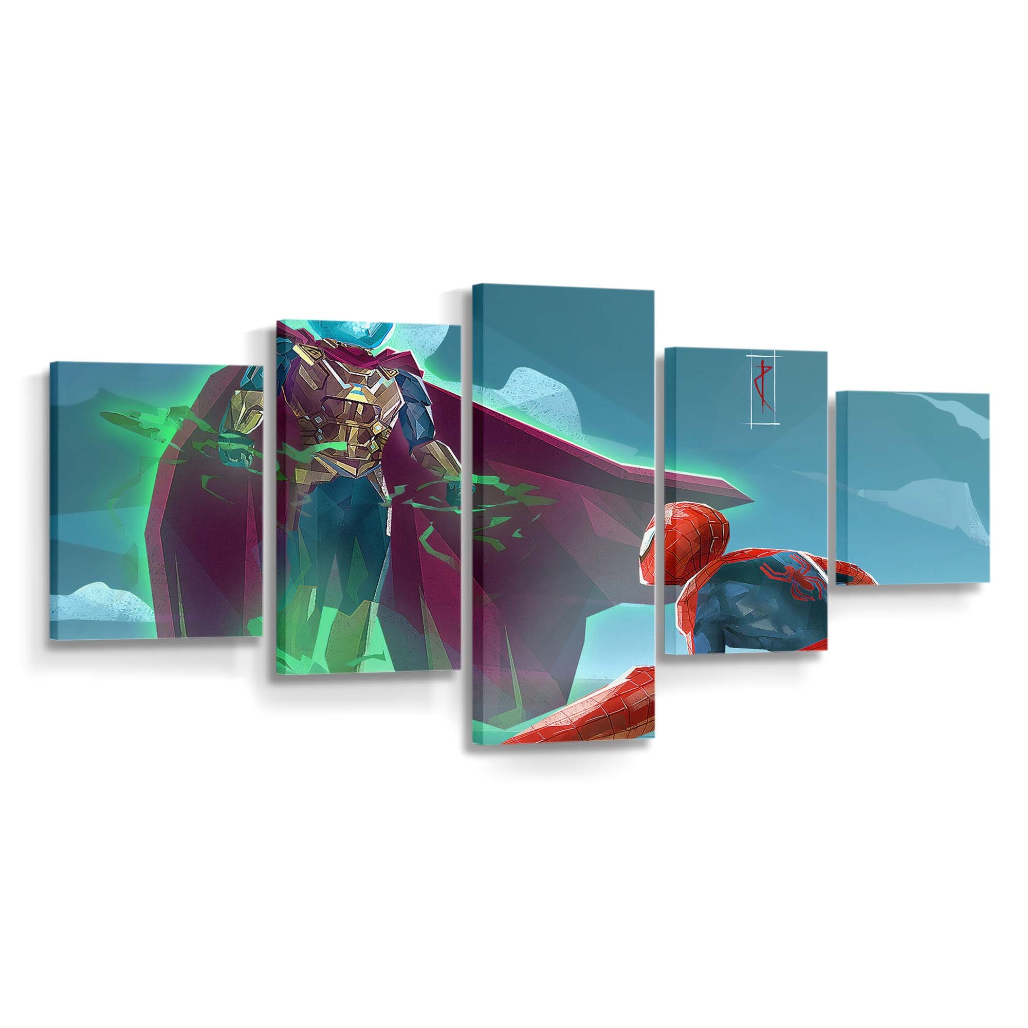 Spider Man gegen Mysterio Kunst 2 Leinwandbild - Wanddeko Spider-Man Leinwandbild