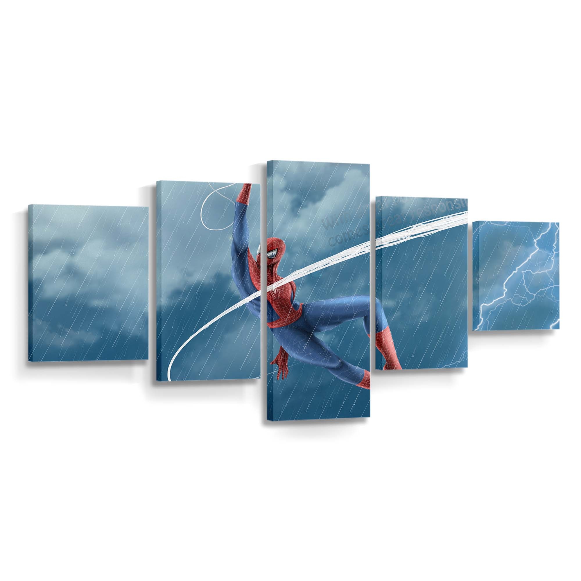 Spider Man Web Leinwandbild - Wanddeko Spider-Man Leinwandbild