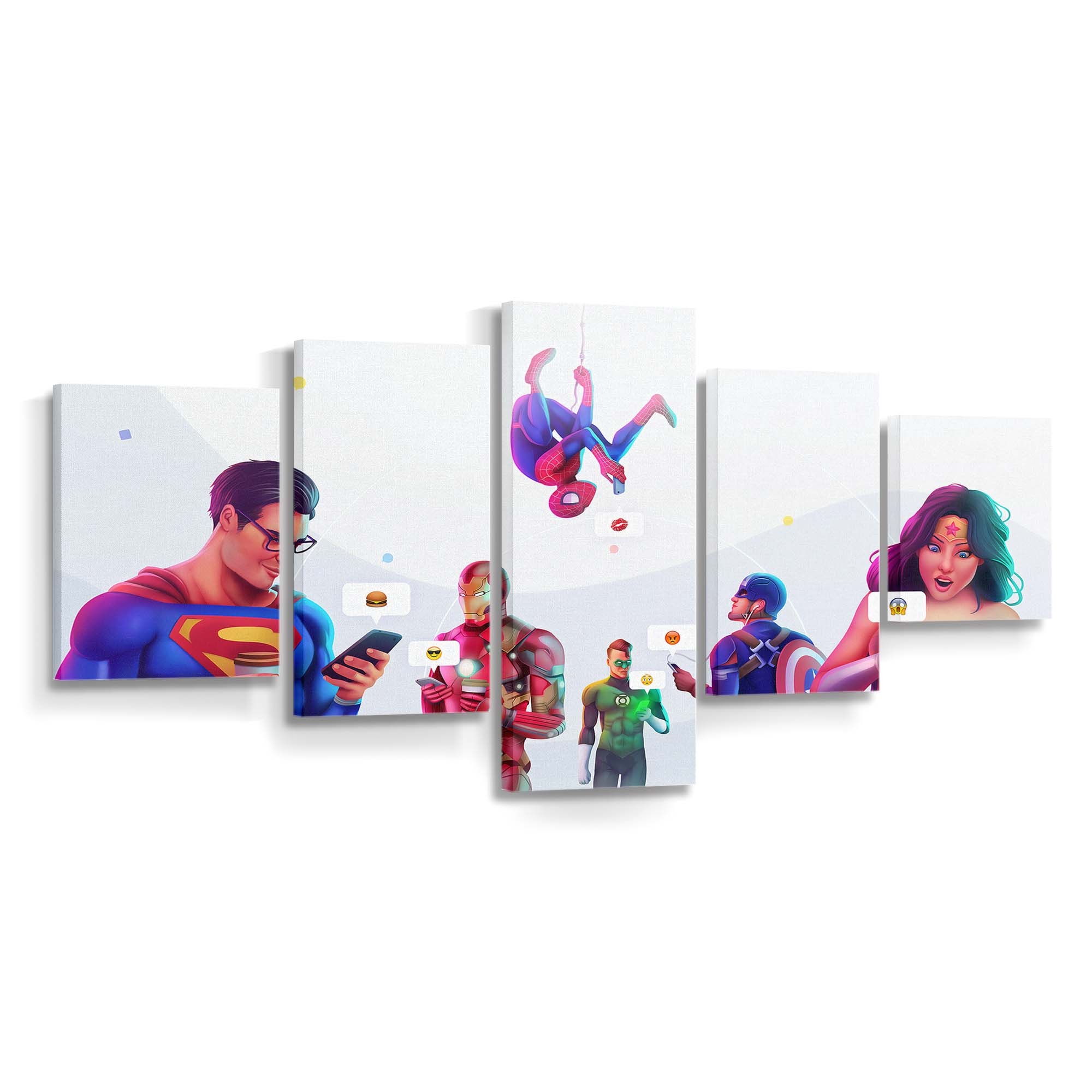 Superhelden telefonieren Leinwandbild - Wanddeko Spider-Man Leinwandbild