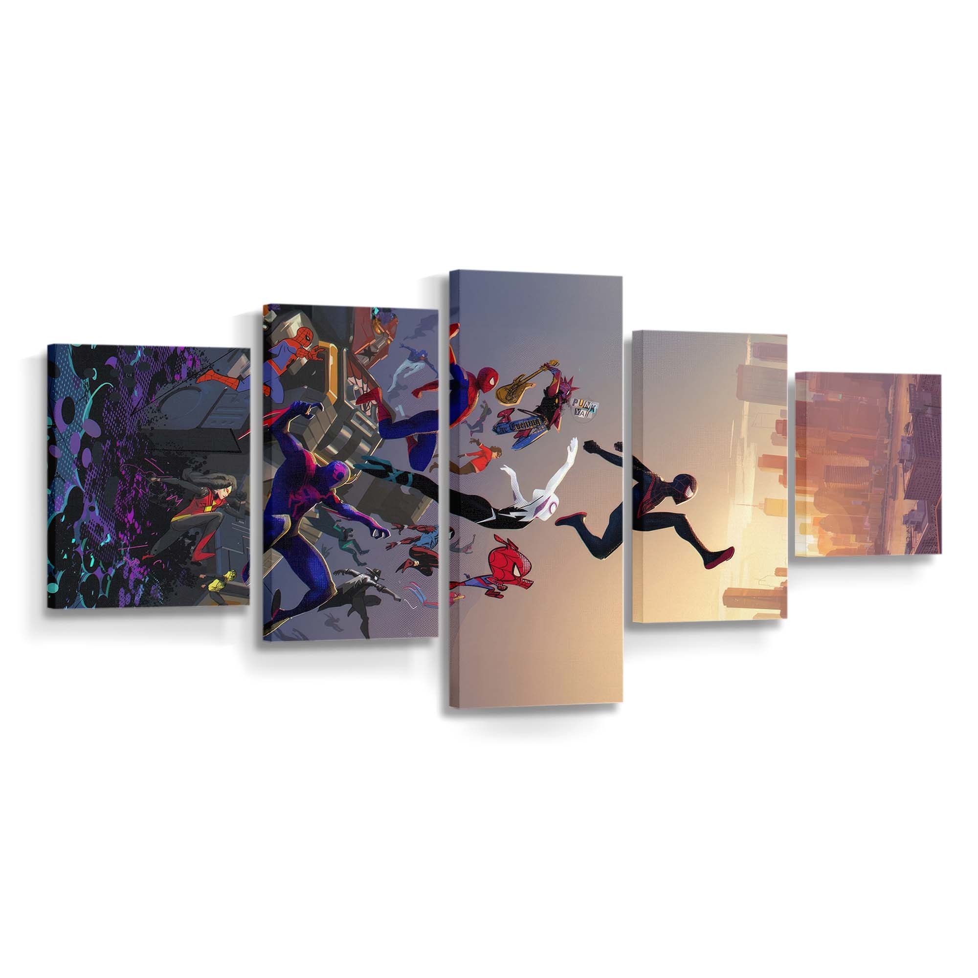 Swinging Through Dimensions Spider Man Across The Spider Verse Leinwandbild - Wanddeko Spider-Man Leinwandbild