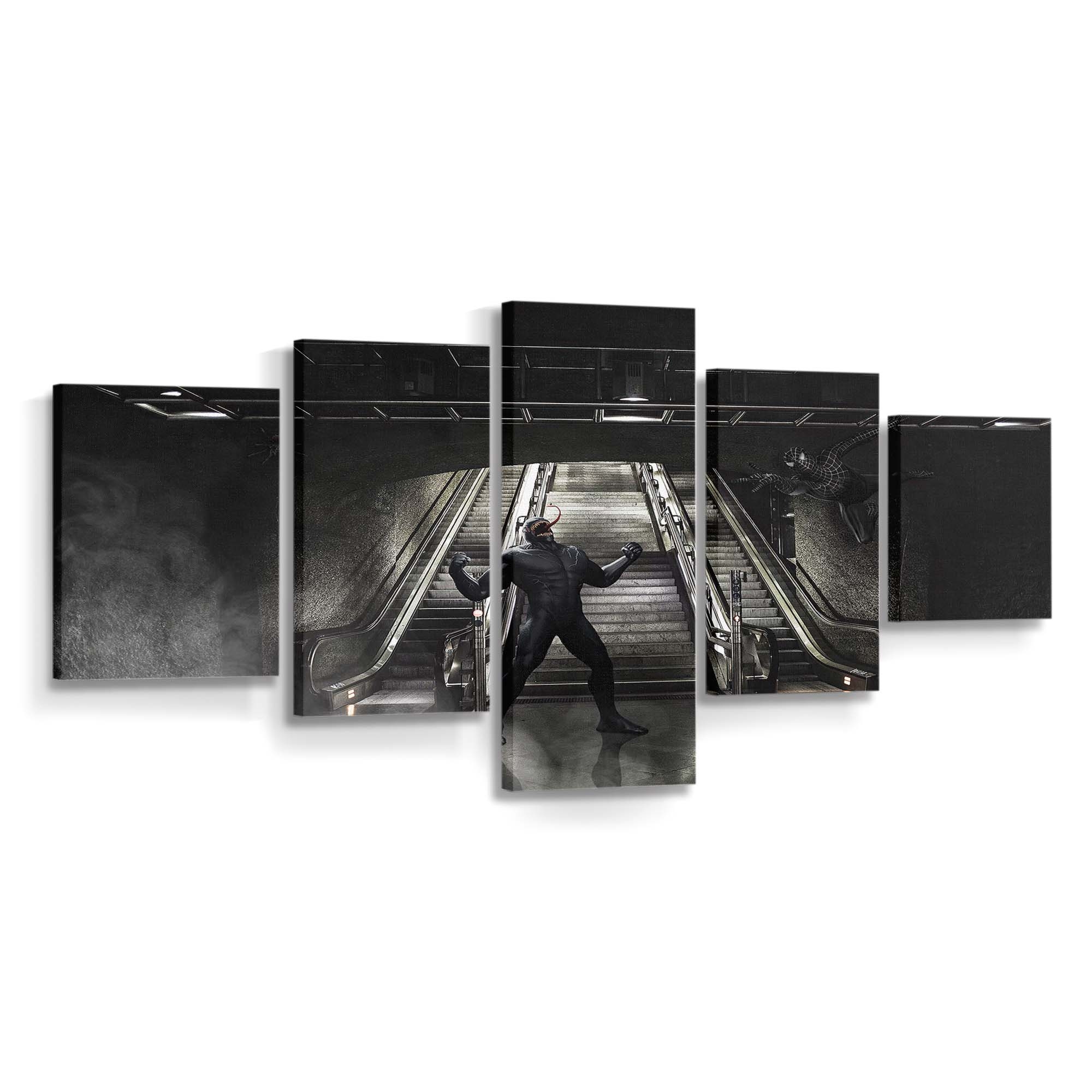 Symbiote Spider Man gegen Venom Leinwandbild - Wanddeko Spider-Man Leinwandbild