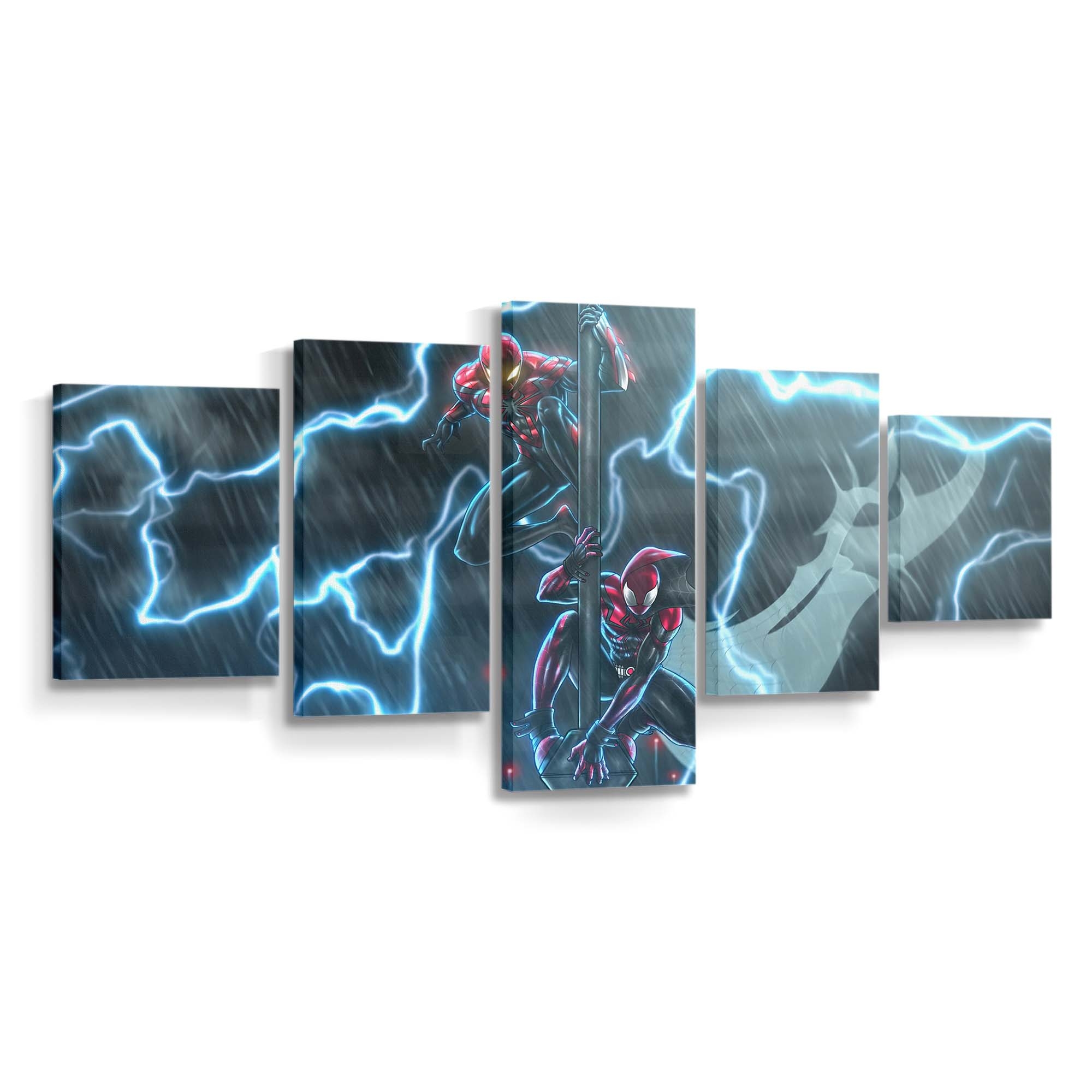 Das Wandkletter Trio Leinwandbild - Wanddeko Spider-Man Leinwandbild
