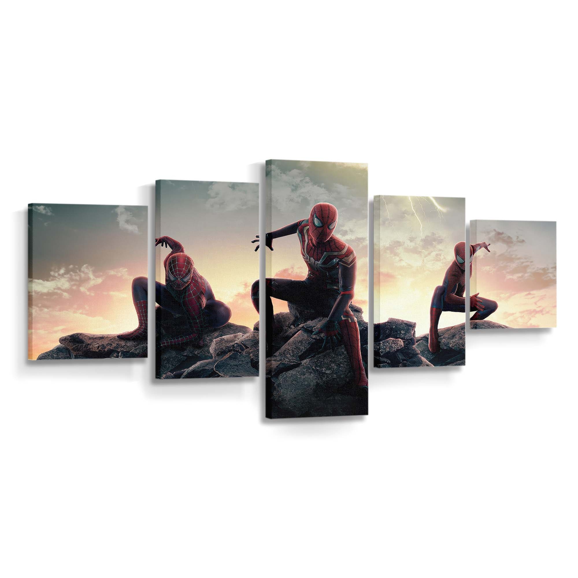 Trio Spider Verse Leinwandbild - Wanddeko Spider-Man Leinwandbild