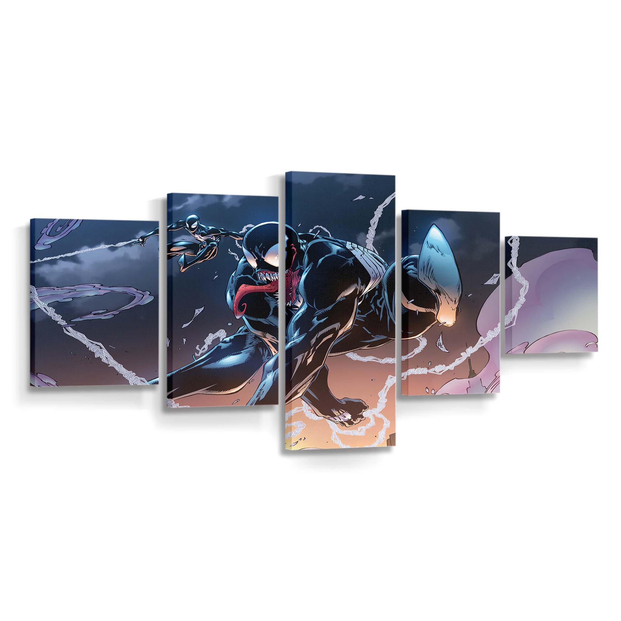 Venom And Black Spider Man Leinwandbild - Wanddeko Spider-Man Leinwandbild