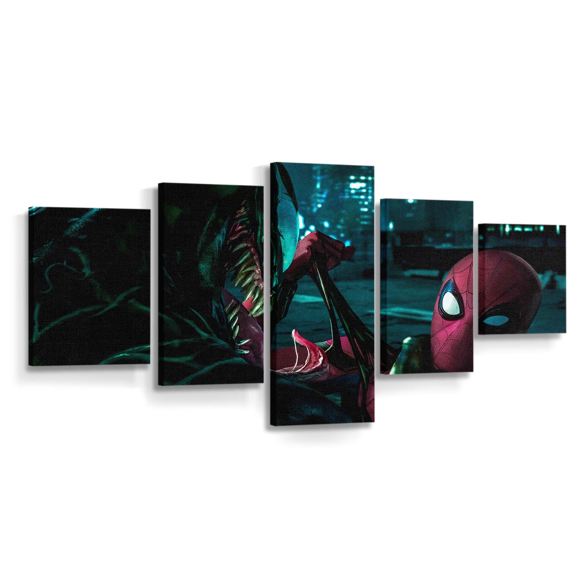 Venom gegen Spider Man 2020 Leinwandbild - Wanddeko Spider-Man Leinwandbild