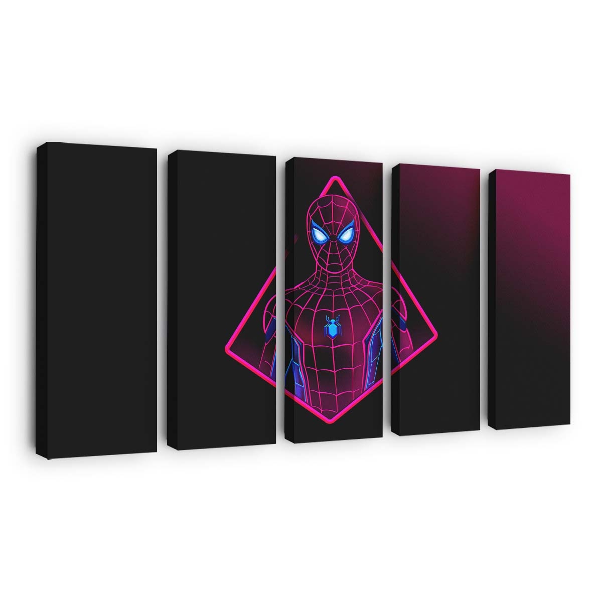 Spider Man Neon Artwork Leinwandbild - Wanddeko