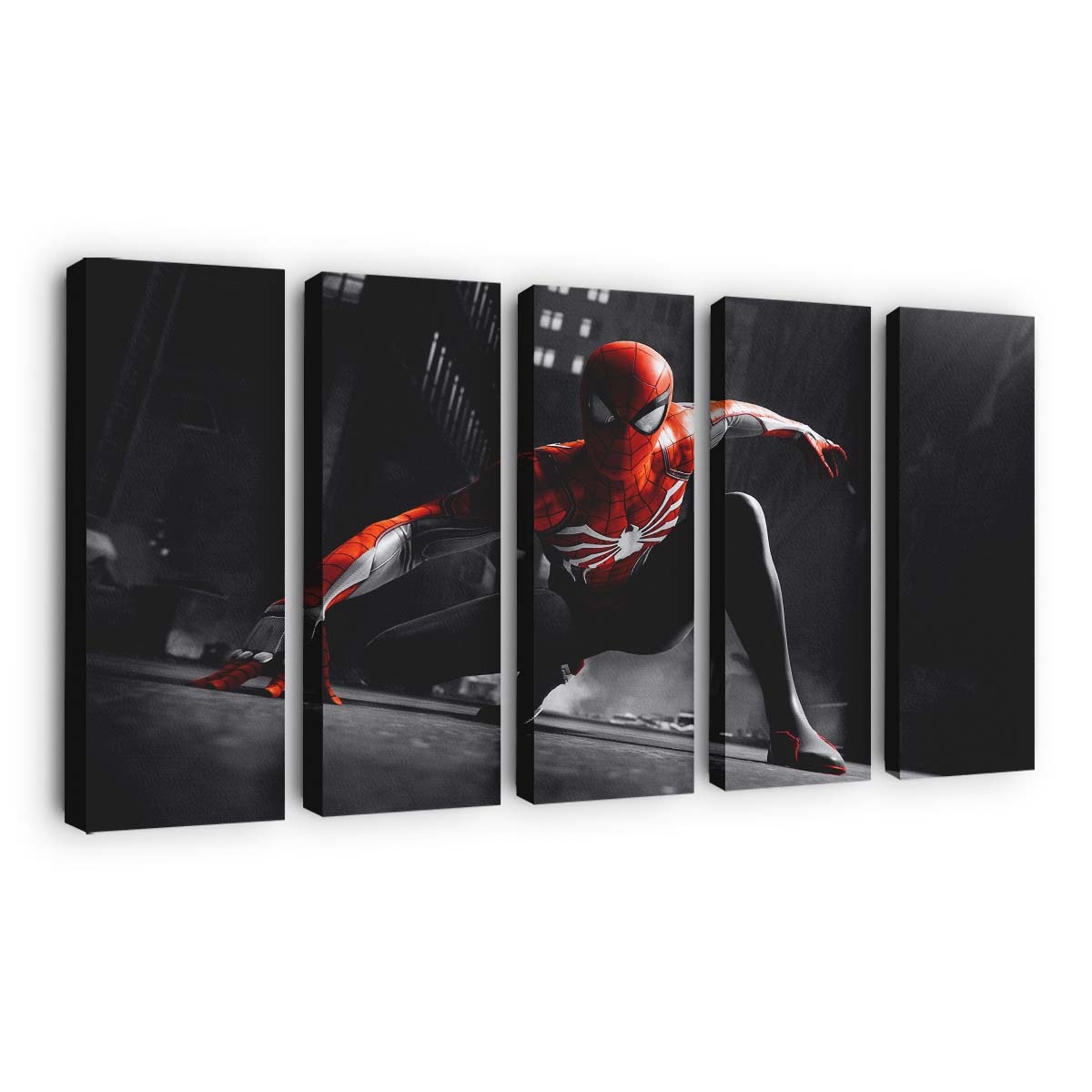 Schwarz roter Spider Man Leinwandbild - Wanddeko